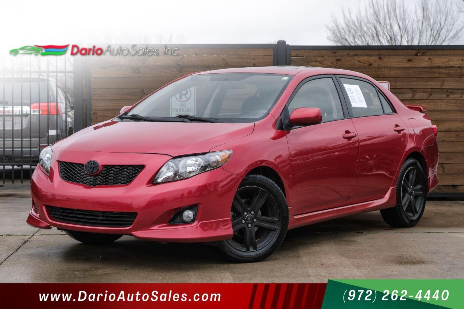 2009 Red Toyota Corolla XRS 5-Speed AT (1NXBE40E79Z) with an 1.8L L4 DOHC 16V engine, 5-Speed Automatic transmission, located at 2401 E Main St., Grand Prairie, TX, 75050, (972) 262-4440, 32.748981, -96.969643 - Photo#0