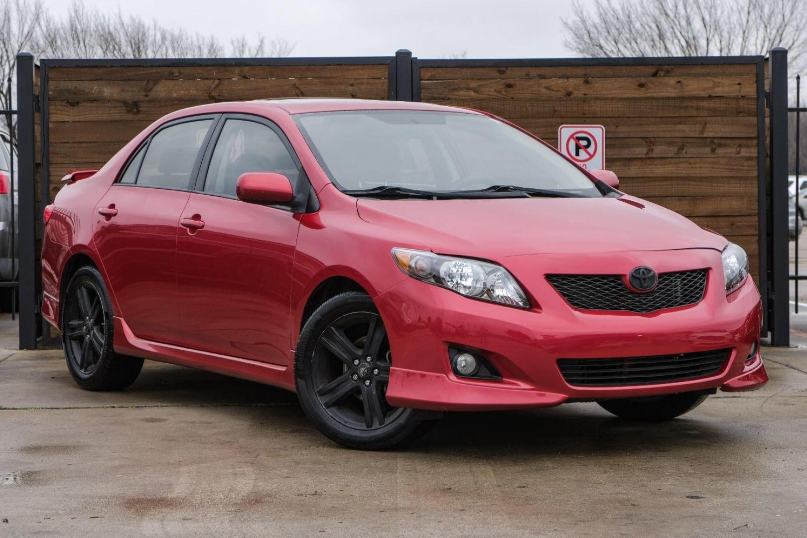 2009 Red Toyota Corolla XRS 5-Speed AT (1NXBE40E79Z) with an 1.8L L4 DOHC 16V engine, 5-Speed Automatic transmission, located at 2401 E Main St., Grand Prairie, TX, 75050, (972) 262-4440, 32.748981, -96.969643 - Photo#3