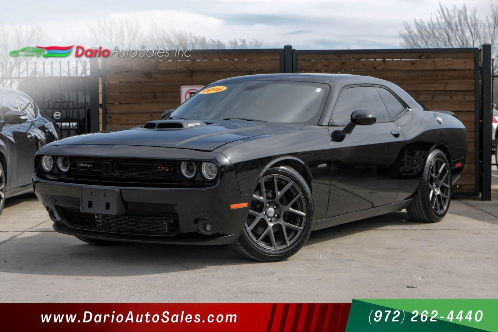 2016 BLACK Dodge Challenger R/T Plus (2C3CDZBT0GH) with an 5.7L V8 OHV 16V engine, located at 2401 E Main St., Grand Prairie, TX, 75050, (972) 262-4440, 32.748981, -96.969643 - Photo#0