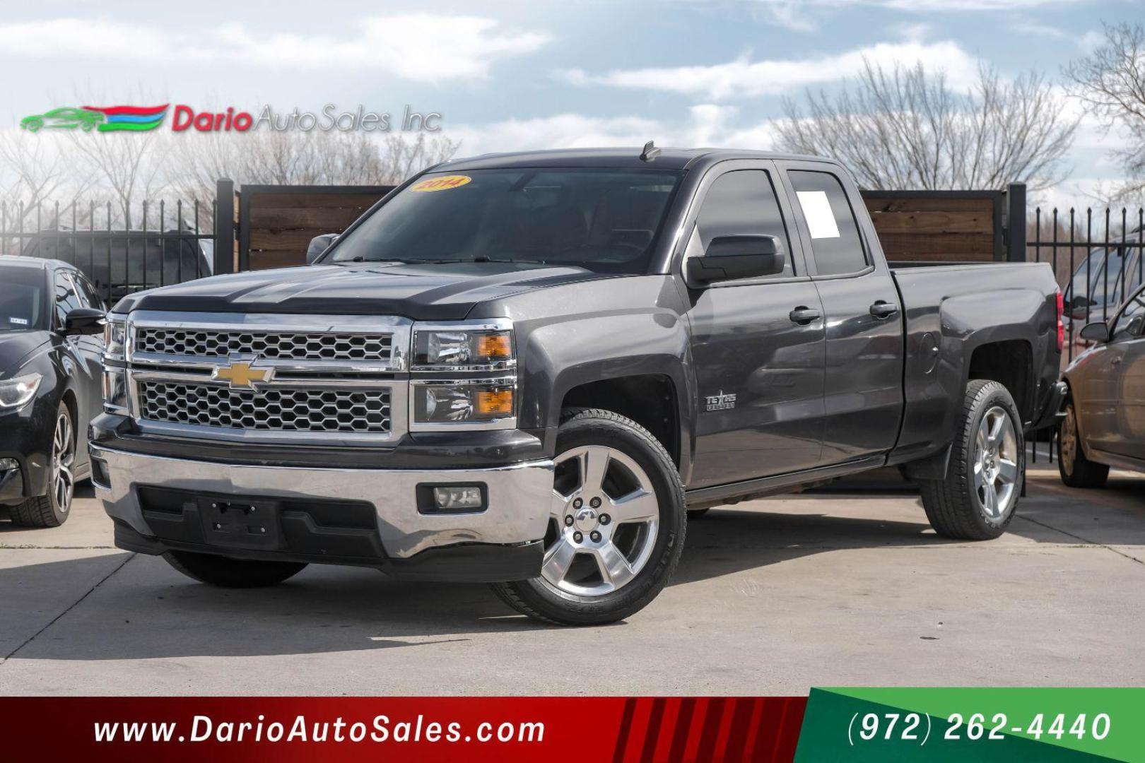 2014 GRAY Chevrolet Silverado 1500 1LT Double Cab 2WD (1GCRCREH4EZ) with an 4.3L V6 OHV 12V engine, 6-Speed Automatic transmission, located at 2401 E Main St., Grand Prairie, TX, 75050, (972) 262-4440, 32.748981, -96.969643 - Photo#0