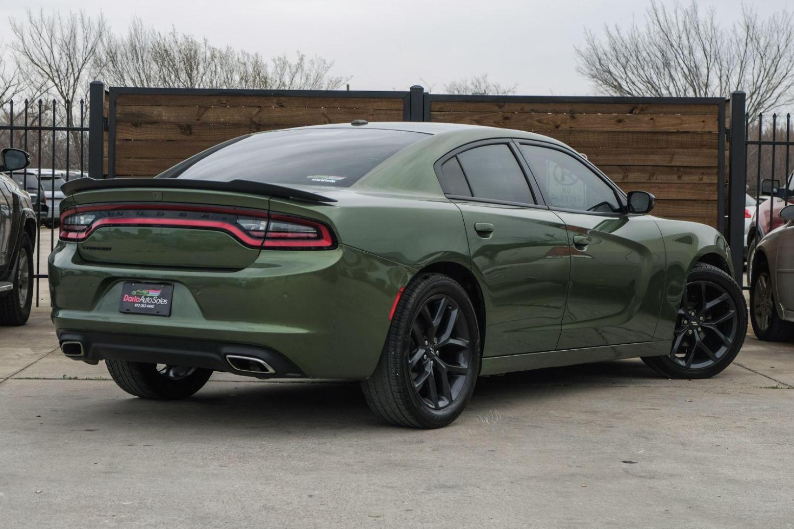 2020 GREEN Dodge Charger SXT (2C3CDXBG3LH) with an 3.6L V6 DOHC 24V engine, 8-Speed Automatic transmission, located at 2401 E Main St., Grand Prairie, TX, 75050, (972) 262-4440, 32.748981, -96.969643 - Photo#12