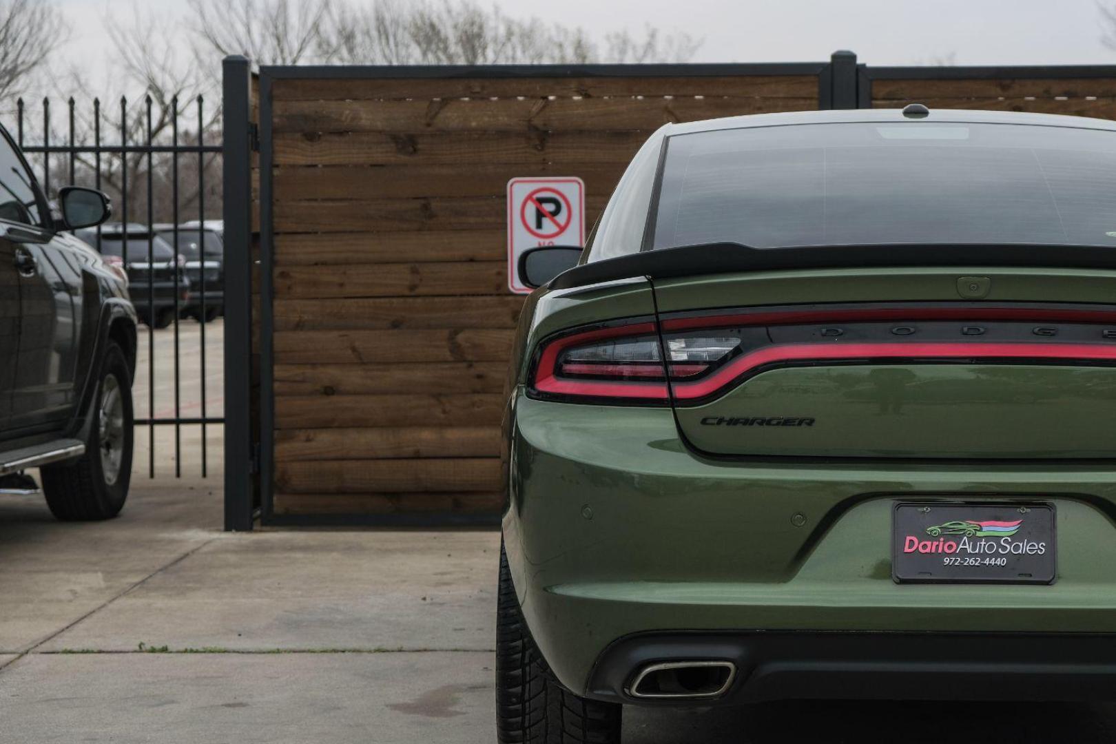 2020 GREEN Dodge Charger SXT (2C3CDXBG3LH) with an 3.6L V6 DOHC 24V engine, 8-Speed Automatic transmission, located at 2401 E Main St., Grand Prairie, TX, 75050, (972) 262-4440, 32.748981, -96.969643 - Photo#53