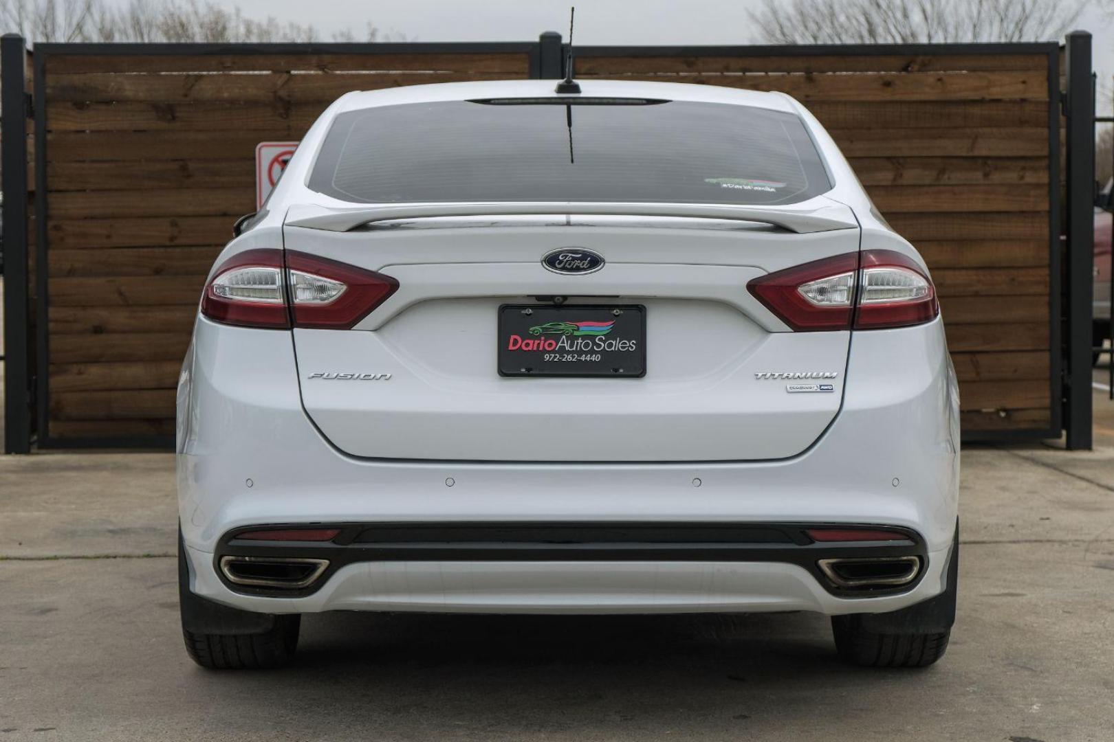 2016 white Ford Fusion Titanium AWD (3FA6P0D98GR) with an 2.0L L4 DOHC 16V engine, 6-Speed Automatic transmission, located at 2401 E Main St., Grand Prairie, TX, 75050, (972) 262-4440, 32.748981, -96.969643 - Photo#13