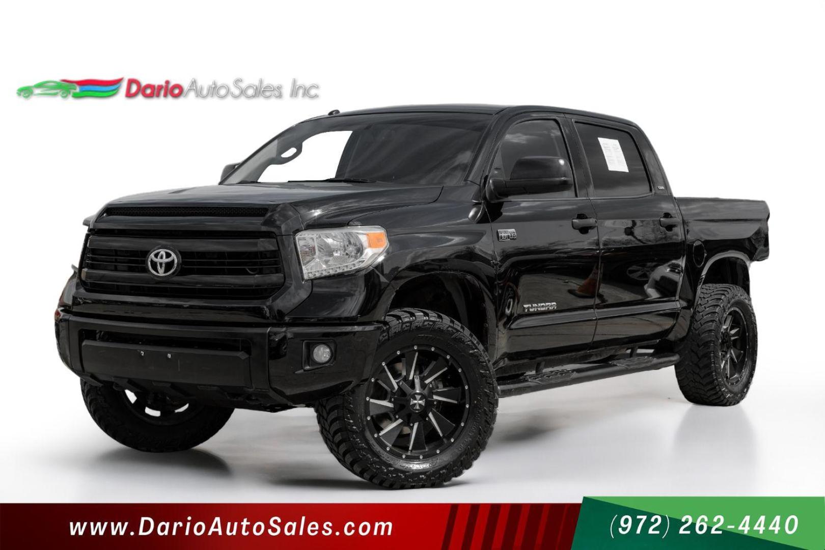 2015 BLACK Toyota Tundra SR5 5.7L V8 FFV CrewMax 4WD (5TFDW5F19FX) with an 5.7L V8 DOHC 32V FFV engine, 6-Speed Automatic transmission, located at 2401 E Main St., Grand Prairie, TX, 75050, (972) 262-4440, 32.748981, -96.969643 - Photo#0