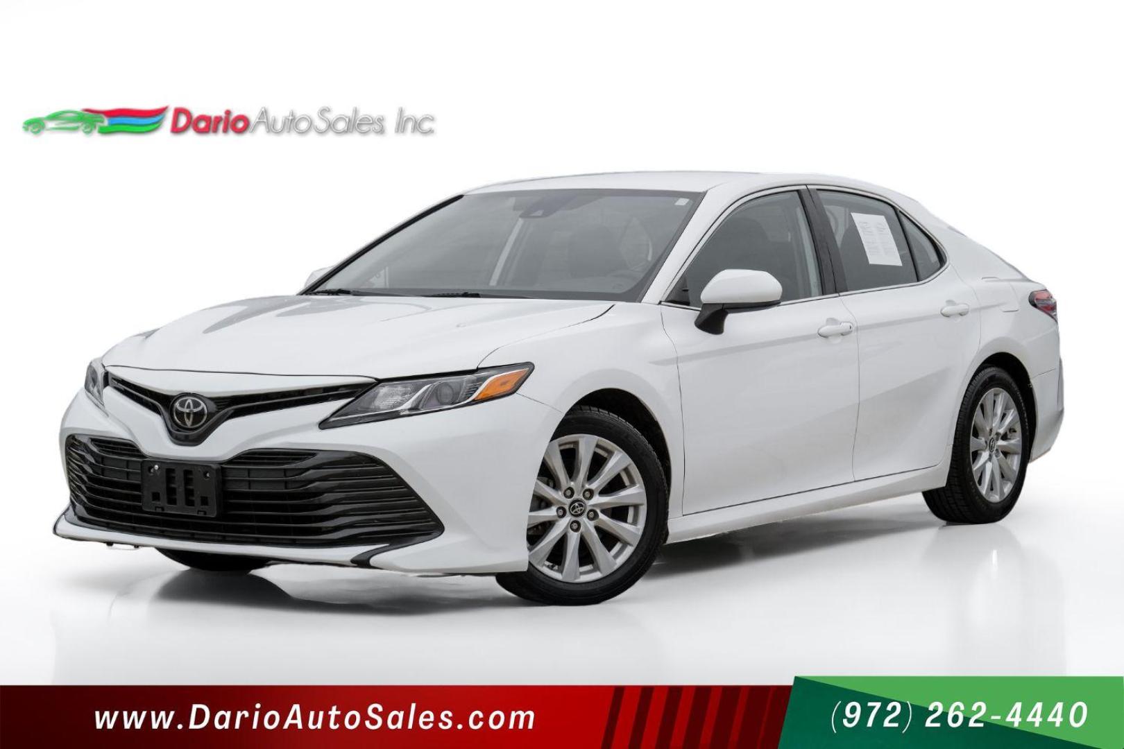 2019 White Toyota Camry LE (4T1B11HK8KU) with an 2.5L L4 DOHC 16V engine, 8-Speed Automatic transmission, located at 2401 E Main St., Grand Prairie, TX, 75050, (972) 262-4440, 32.748981, -96.969643 - Photo#0