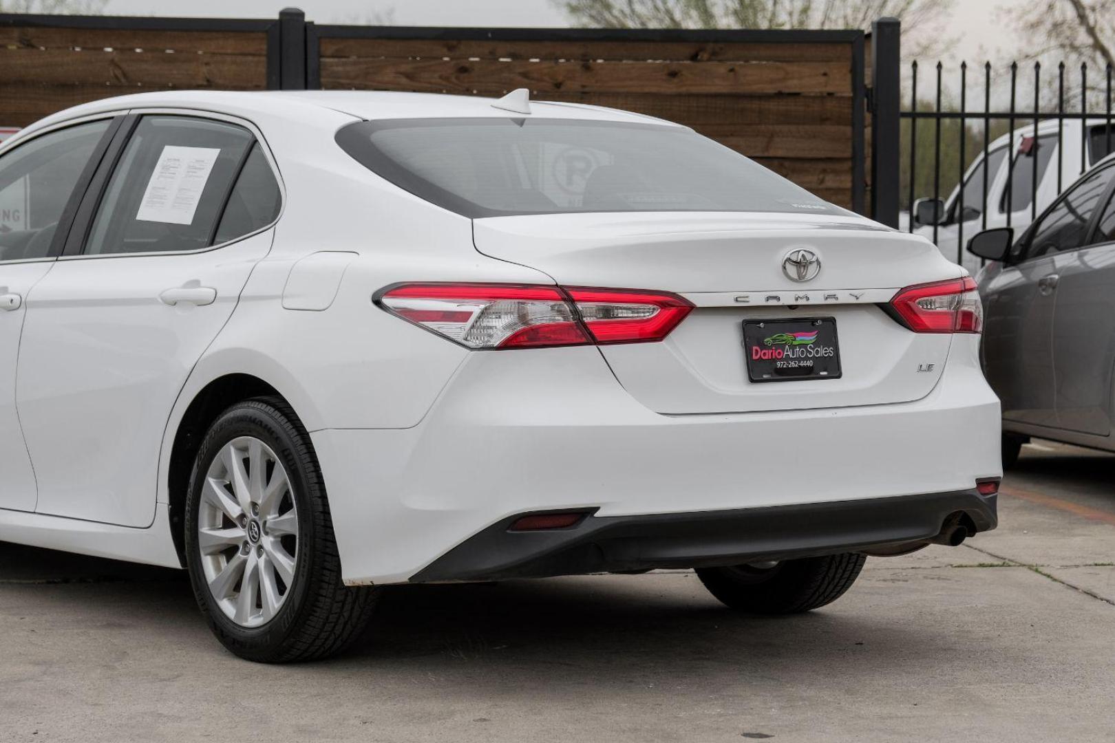 2019 White Toyota Camry LE (4T1B11HK8KU) with an 2.5L L4 DOHC 16V engine, 8-Speed Automatic transmission, located at 2401 E Main St., Grand Prairie, TX, 75050, (972) 262-4440, 32.748981, -96.969643 - Photo#13