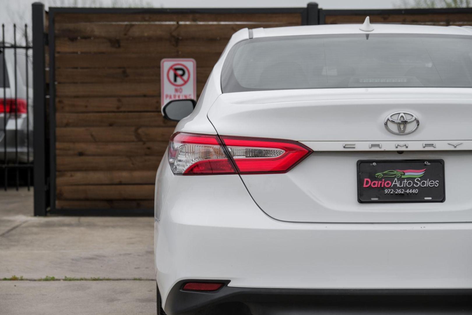 2019 White Toyota Camry LE (4T1B11HK8KU) with an 2.5L L4 DOHC 16V engine, 8-Speed Automatic transmission, located at 2401 E Main St., Grand Prairie, TX, 75050, (972) 262-4440, 32.748981, -96.969643 - Photo#48