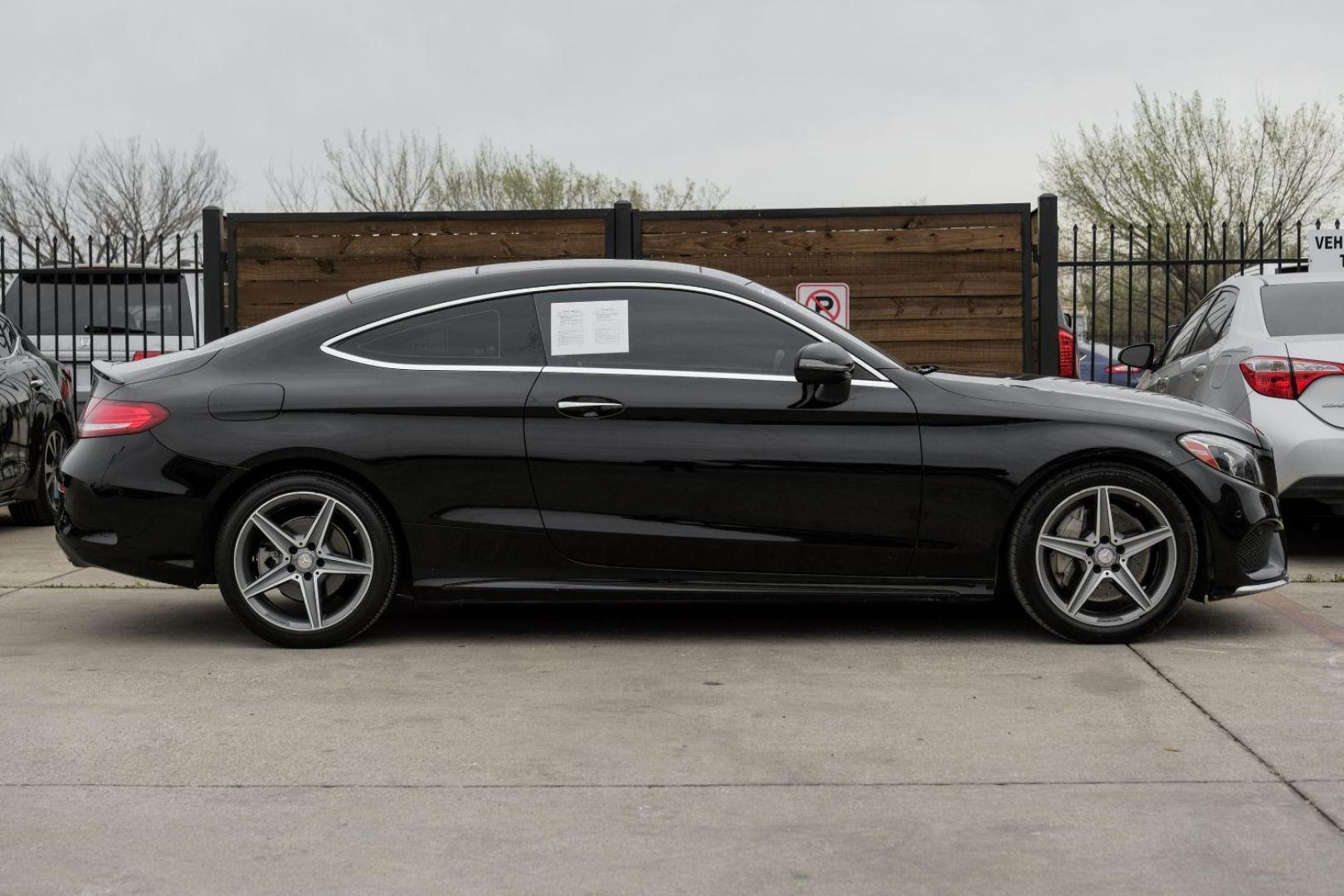 2017 BLACK Mercedes-Benz C-Class C300 Coupe (WDDWJ4JB9HF) with an 2.0L L4 DOHC 16V TURBO engine, 7-Speed Automatic transmission, located at 2401 E Main St., Grand Prairie, TX, 75050, (972) 262-4440, 32.748981, -96.969643 - Photo#9