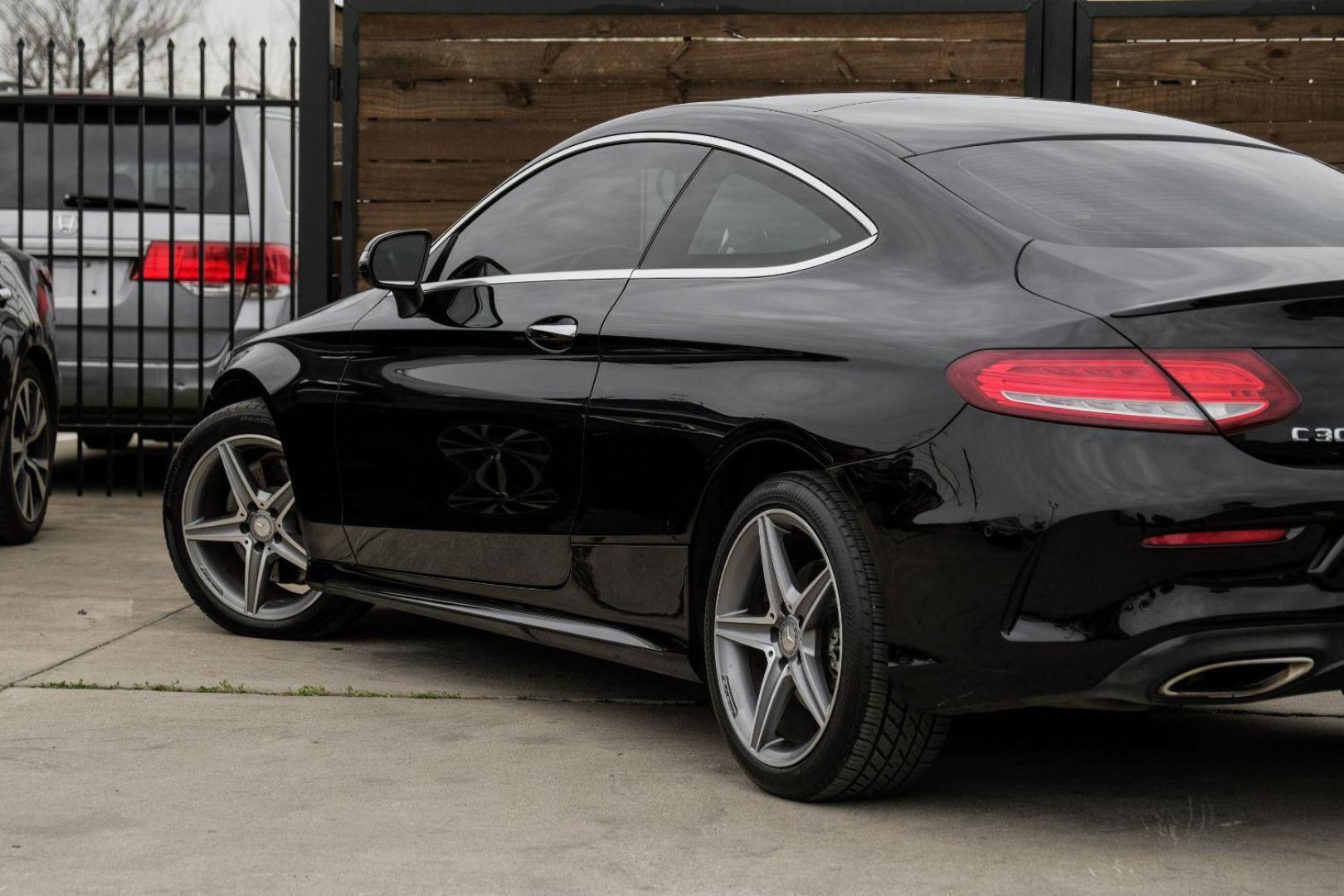 2017 BLACK Mercedes-Benz C-Class C300 Coupe (WDDWJ4JB9HF) with an 2.0L L4 DOHC 16V TURBO engine, 7-Speed Automatic transmission, located at 2401 E Main St., Grand Prairie, TX, 75050, (972) 262-4440, 32.748981, -96.969643 - Photo#13