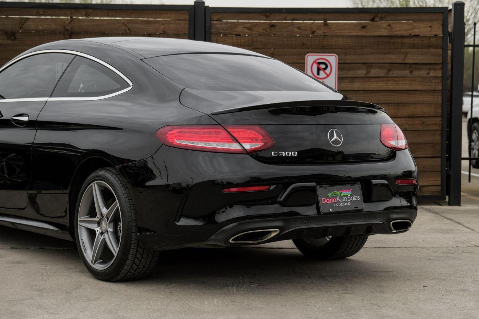 2017 BLACK Mercedes-Benz C-Class C300 Coupe (WDDWJ4JB9HF) with an 2.0L L4 DOHC 16V TURBO engine, 7-Speed Automatic transmission, located at 2401 E Main St., Grand Prairie, TX, 75050, (972) 262-4440, 32.748981, -96.969643 - Photo#14