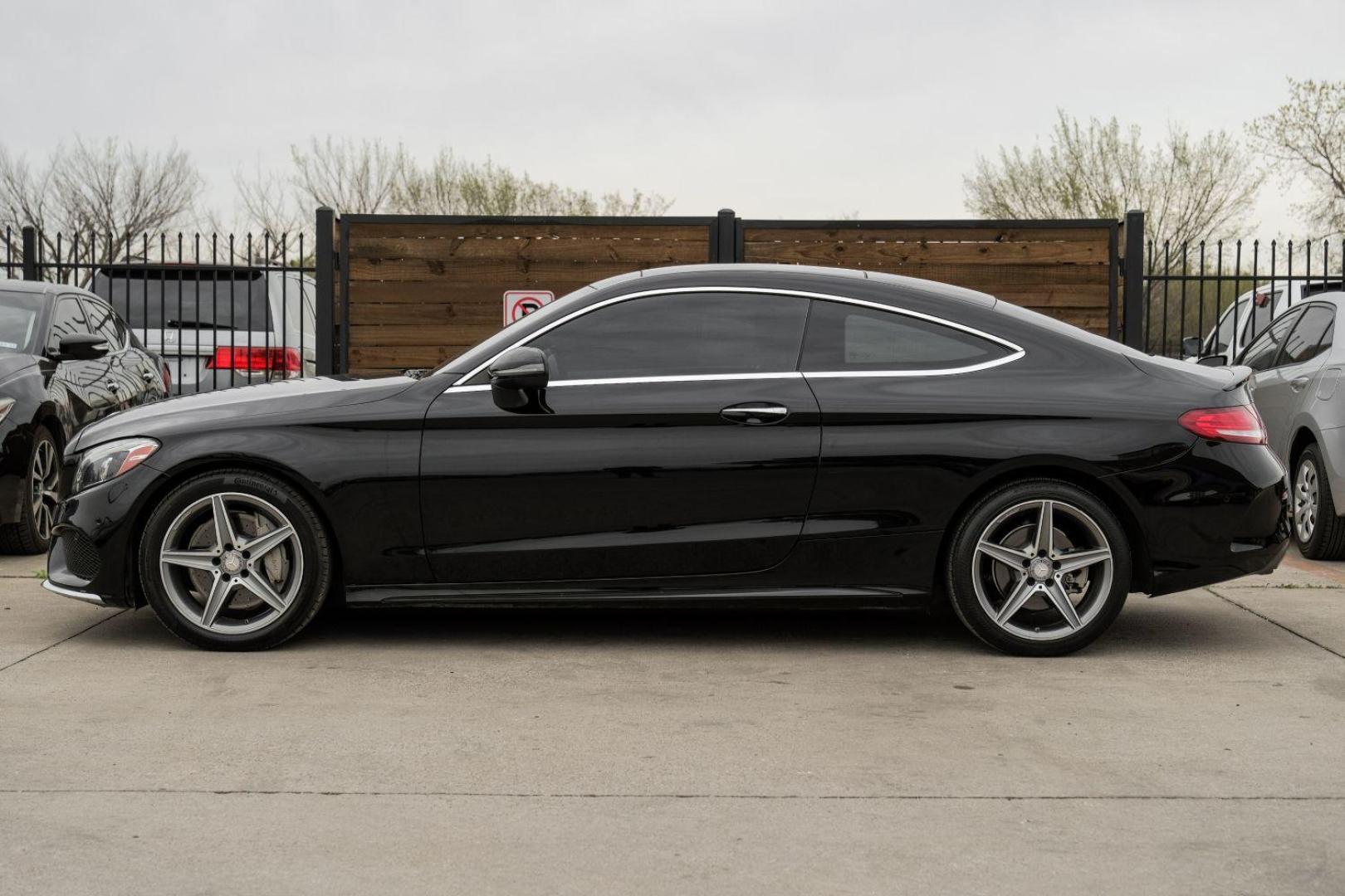 2017 BLACK Mercedes-Benz C-Class C300 Coupe (WDDWJ4JB9HF) with an 2.0L L4 DOHC 16V TURBO engine, 7-Speed Automatic transmission, located at 2401 E Main St., Grand Prairie, TX, 75050, (972) 262-4440, 32.748981, -96.969643 - Photo#15