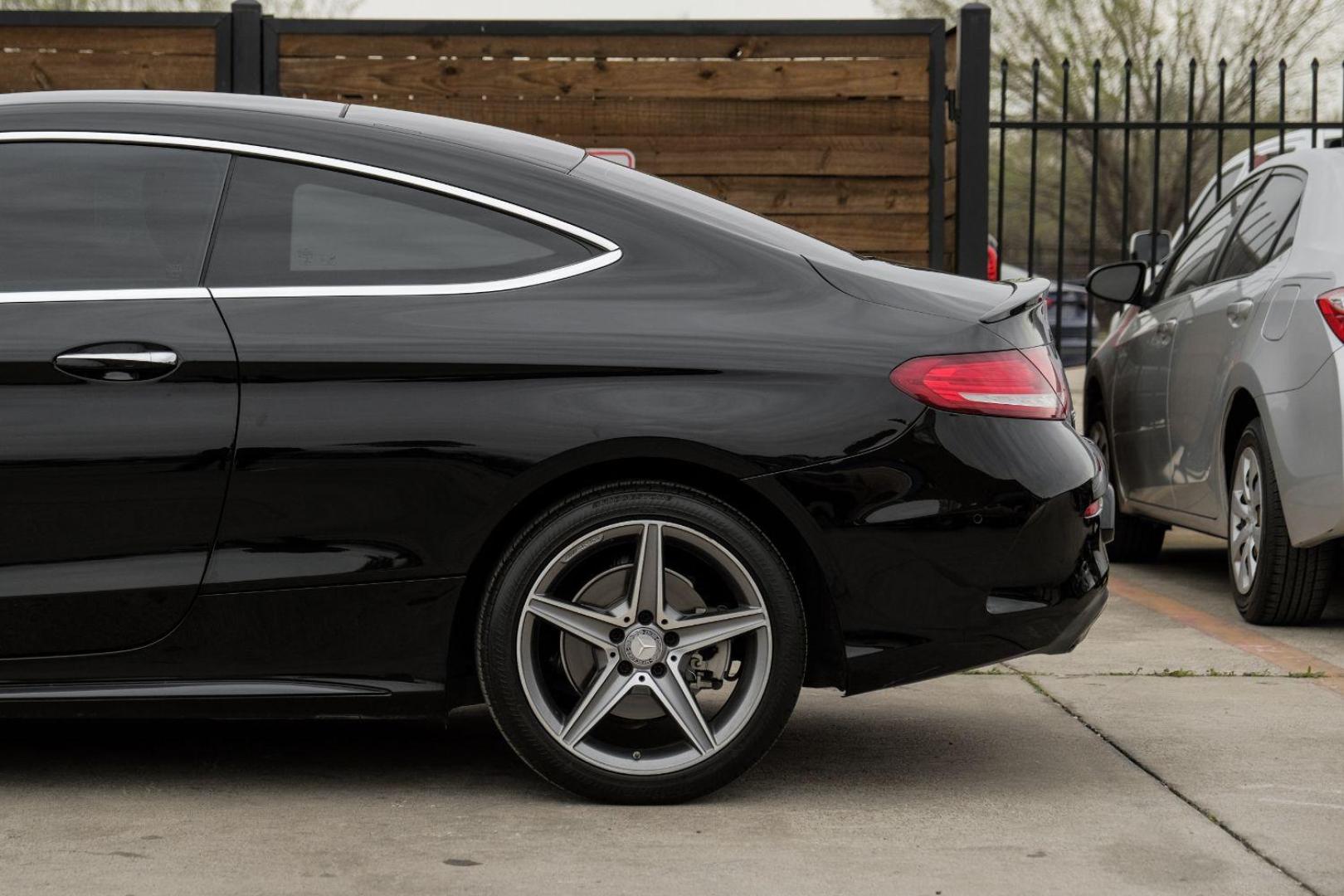 2017 BLACK Mercedes-Benz C-Class C300 Coupe (WDDWJ4JB9HF) with an 2.0L L4 DOHC 16V TURBO engine, 7-Speed Automatic transmission, located at 2401 E Main St., Grand Prairie, TX, 75050, (972) 262-4440, 32.748981, -96.969643 - Photo#17