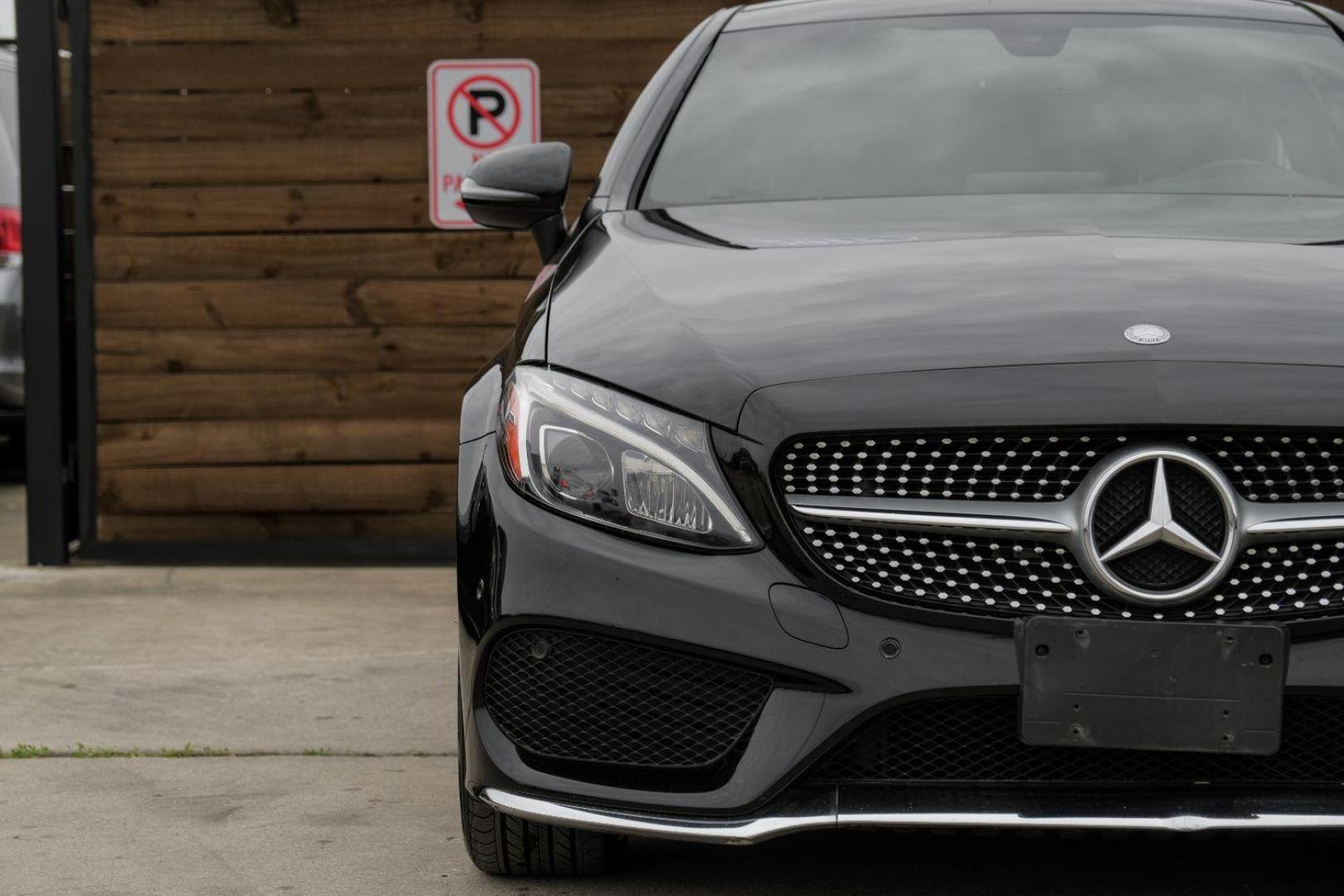 2017 BLACK Mercedes-Benz C-Class C300 Coupe (WDDWJ4JB9HF) with an 2.0L L4 DOHC 16V TURBO engine, 7-Speed Automatic transmission, located at 2401 E Main St., Grand Prairie, TX, 75050, (972) 262-4440, 32.748981, -96.969643 - Photo#45