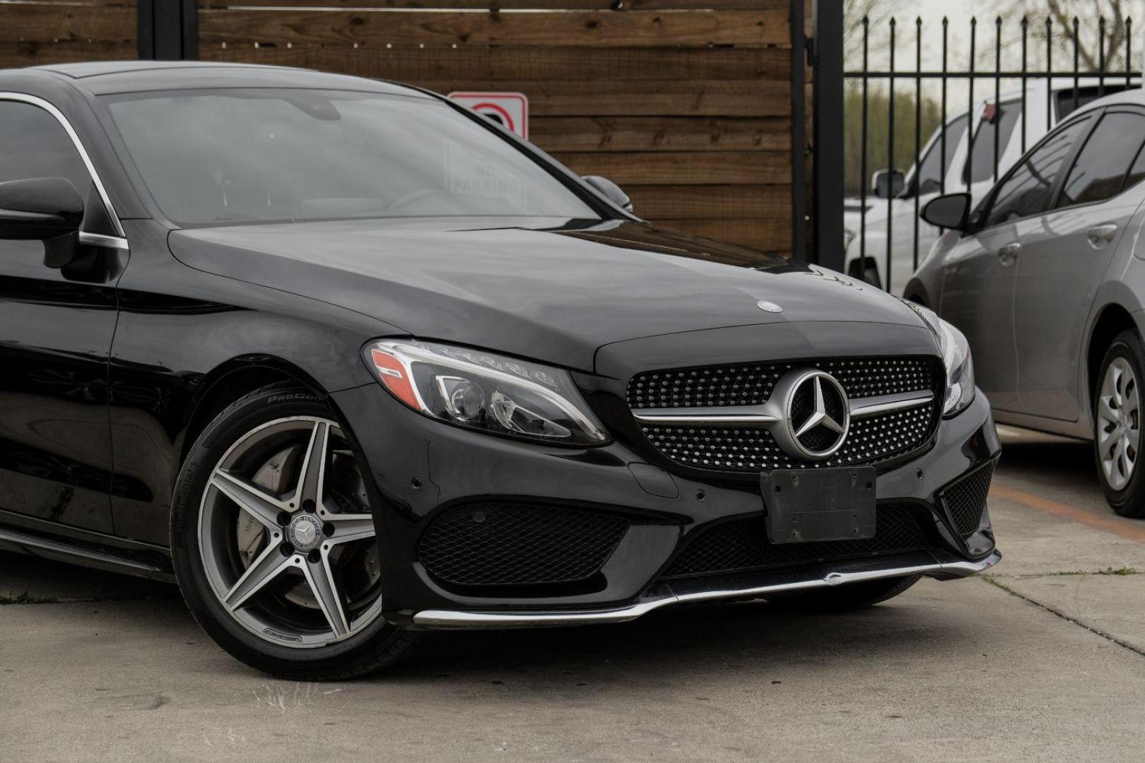 2017 BLACK Mercedes-Benz C-Class C300 Coupe (WDDWJ4JB9HF) with an 2.0L L4 DOHC 16V TURBO engine, 7-Speed Automatic transmission, located at 2401 E Main St., Grand Prairie, TX, 75050, (972) 262-4440, 32.748981, -96.969643 - Photo#8