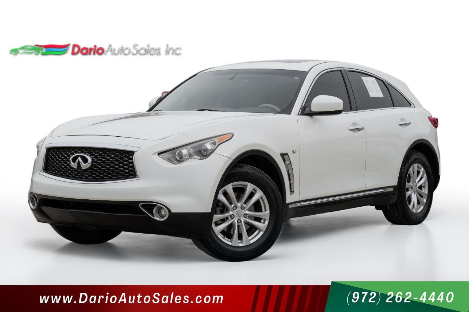 2017 WHITE Infiniti QX70 Base (JN8CS1MU0HM) with an 3.7L V6 DOHC 24V engine, 7-Speed Automatic transmission, located at 2401 E Main St., Grand Prairie, TX, 75050, (972) 262-4440, 32.748981, -96.969643 - Photo#0