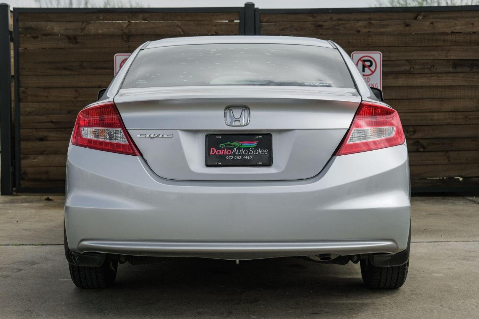 2012 Silver Honda Civic LX Coupe 5-Speed AT (2HGFG3B57CH) with an 2.3L L4 SOHC 16V engine, 5-Speed Automatic transmission, located at 2401 E Main St., Grand Prairie, TX, 75050, (972) 262-4440, 32.748981, -96.969643 - Photo#10