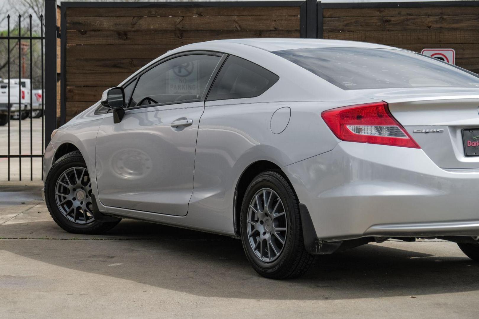 2012 Silver Honda Civic LX Coupe 5-Speed AT (2HGFG3B57CH) with an 2.3L L4 SOHC 16V engine, 5-Speed Automatic transmission, located at 2401 E Main St., Grand Prairie, TX, 75050, (972) 262-4440, 32.748981, -96.969643 - Photo#12