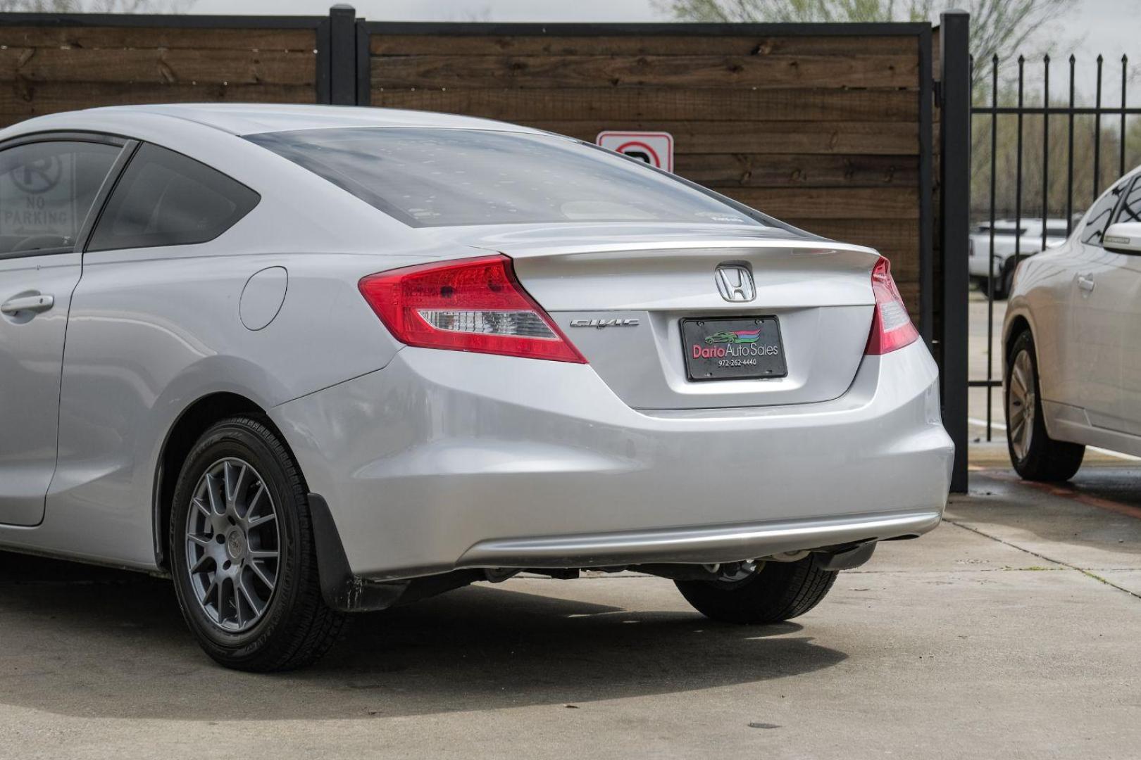 2012 Silver Honda Civic LX Coupe 5-Speed AT (2HGFG3B57CH) with an 2.3L L4 SOHC 16V engine, 5-Speed Automatic transmission, located at 2401 E Main St., Grand Prairie, TX, 75050, (972) 262-4440, 32.748981, -96.969643 - Photo#13