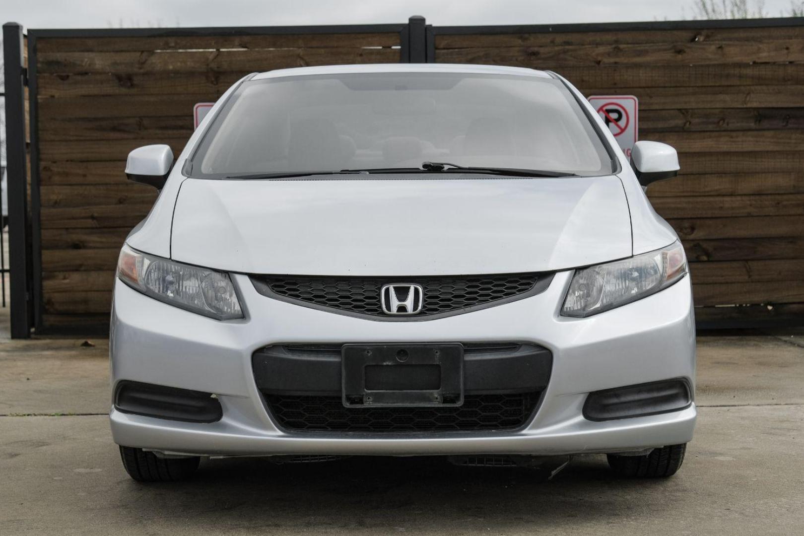 2012 Silver Honda Civic LX Coupe 5-Speed AT (2HGFG3B57CH) with an 2.3L L4 SOHC 16V engine, 5-Speed Automatic transmission, located at 2401 E Main St., Grand Prairie, TX, 75050, (972) 262-4440, 32.748981, -96.969643 - Photo#4