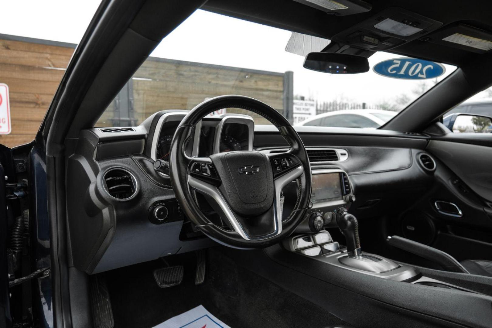 2015 BLUE Chevrolet Camaro 2LT Coupe (2G1FF1E38F9) with an 3.6L V6 DOHC 24V FFV engine, 6-Speed Automatic transmission, located at 2401 E Main St., Grand Prairie, TX, 75050, (972) 262-4440, 32.748981, -96.969643 - Photo#2