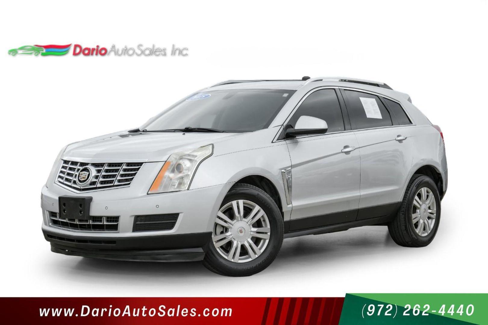 2015 Silver Cadillac SRX Luxury Collection FWD (3GYFNBE34FS) with an 3.6L V6 DOHC 24V FFV engine, 6-Speed Automatic transmission, located at 2401 E Main St., Grand Prairie, TX, 75050, (972) 262-4440, 32.748981, -96.969643 - Photo#0