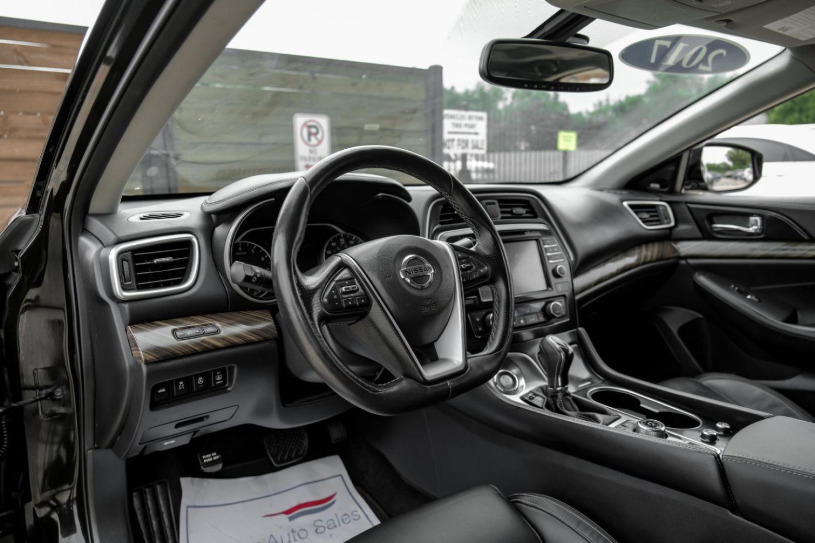 2017 BLACK Nissan Maxima 3.5 SL (1N4AA6AP6HC) with an 3.5L V6 DOHC 24V engine, Continuously Variable Transmission transmission, located at 2401 E Main St., Grand Prairie, TX, 75050, (972) 262-4440, 32.748981, -96.969643 - Photo#2