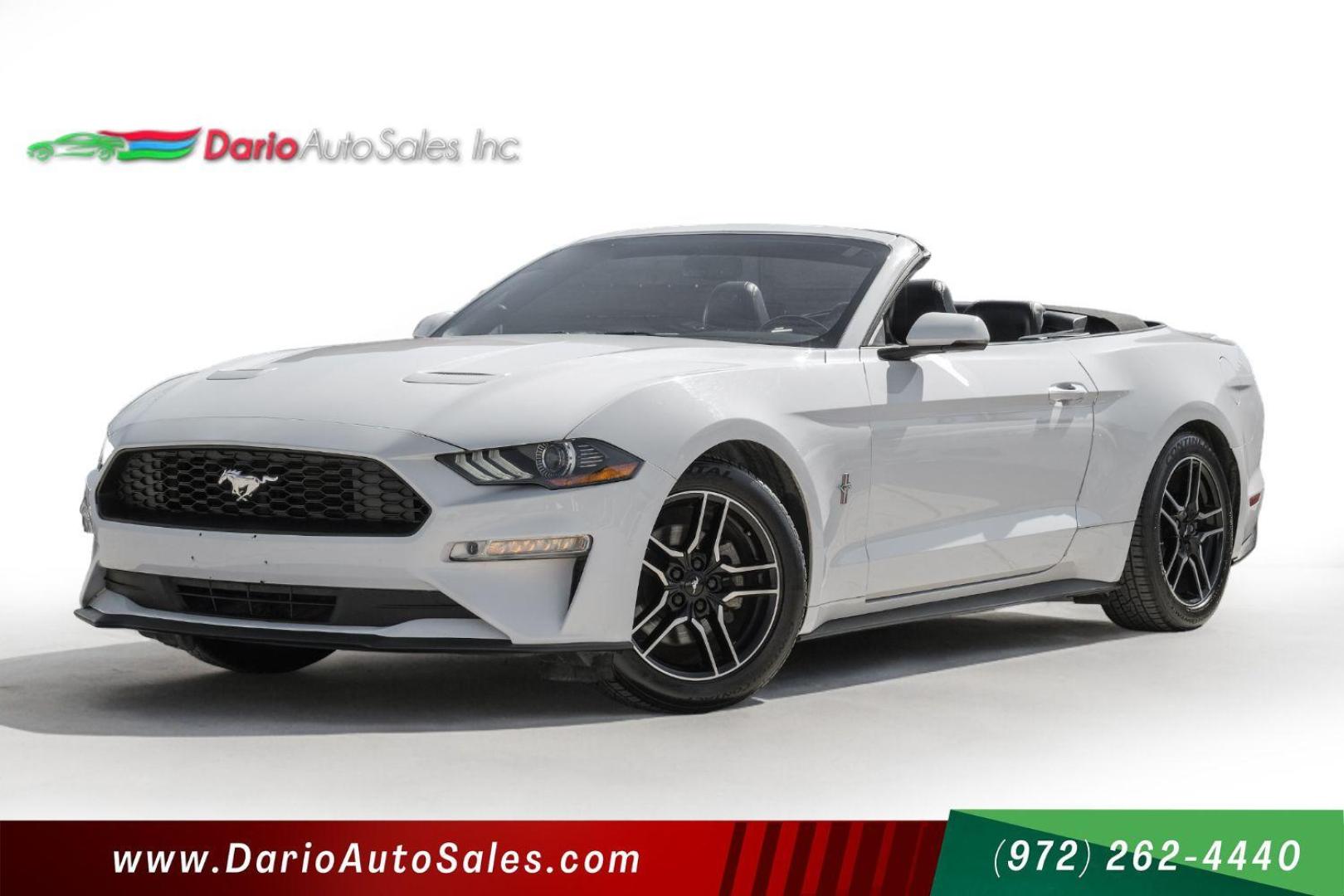 2018 WHITE Ford Mustang EcoBoost Premium Convertible (1FATP8UHXJ5) with an 2.3L L4 DOHC 16V engine, located at 2401 E Main St., Grand Prairie, TX, 75050, (972) 262-4440, 32.748981, -96.969643 - Photo#0