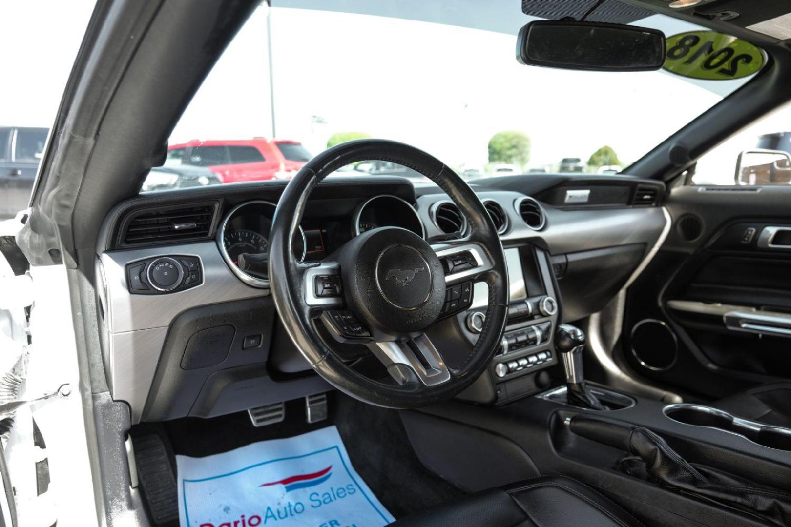 2018 WHITE Ford Mustang EcoBoost Premium Convertible (1FATP8UHXJ5) with an 2.3L L4 DOHC 16V engine, located at 2401 E Main St., Grand Prairie, TX, 75050, (972) 262-4440, 32.748981, -96.969643 - Photo#2