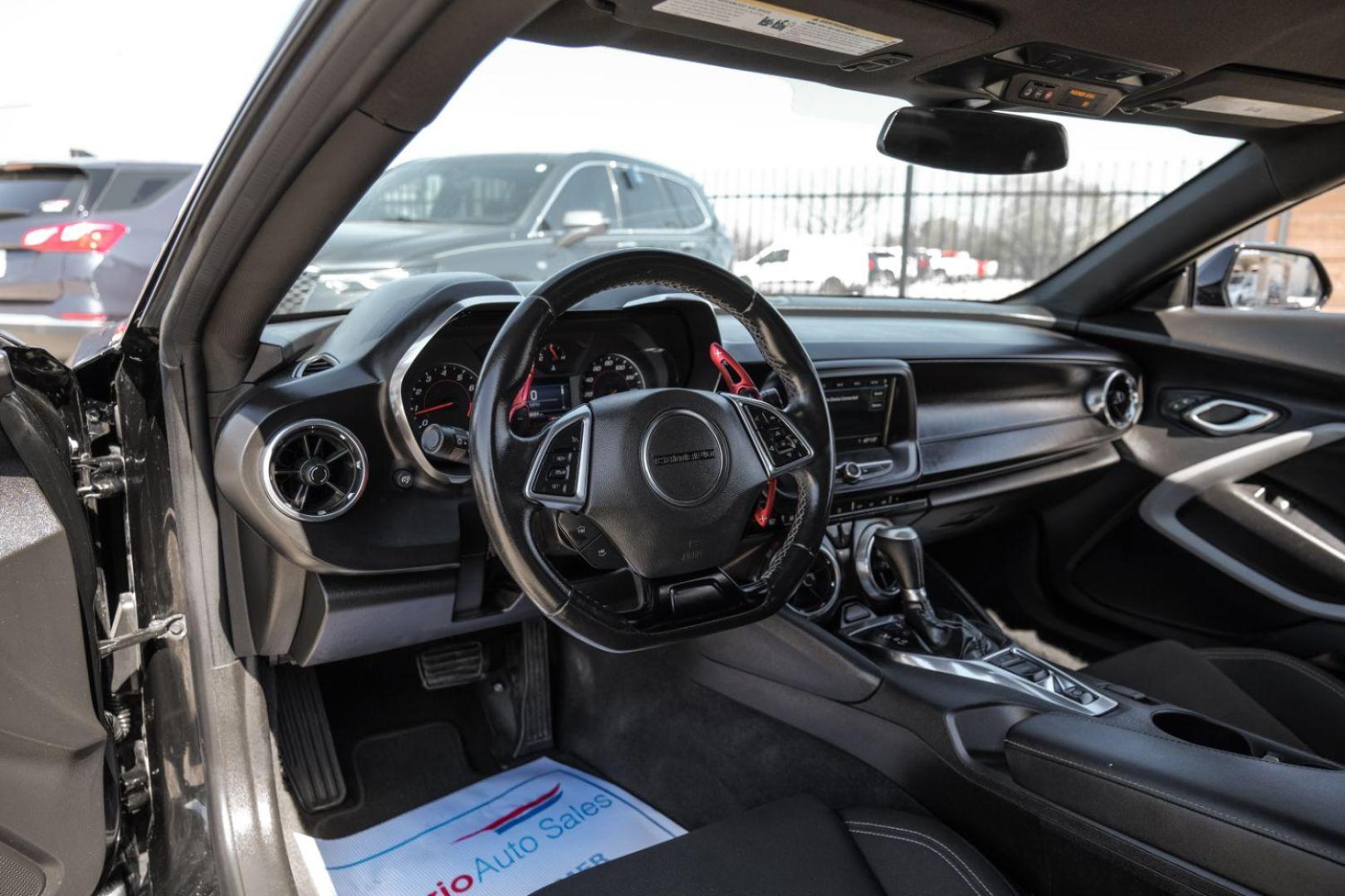 2019 BLACK Chevrolet Camaro 1LT Coupe (1G1FB1RX8K0) with an 2.0L L4 DOHC 16V TURBO engine, 6-Speed Manual transmission, located at 2401 E Main St., Grand Prairie, TX, 75050, (972) 262-4440, 32.748981, -96.969643 - Photo#2