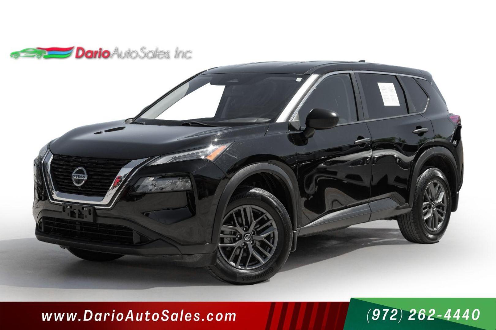 2021 black Nissan Rogue S (5N1AT3AA3MC) with an 2.5L L4 DOHC 16V engine, Continuously Variable Transmission transmission, located at 2401 E Main St., Grand Prairie, TX, 75050, (972) 262-4440, 32.748981, -96.969643 - Photo#0