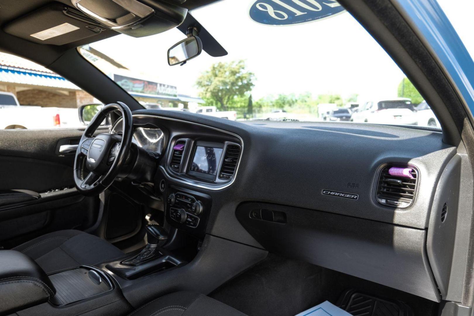 2018 BLUE Dodge Charger SXT (2C3CDXBG0JH) with an 3.6L V6 DOHC 24V engine, 8-Speed Automatic transmission, located at 2401 E Main St., Grand Prairie, TX, 75050, (972) 262-4440, 32.748981, -96.969643 - Photo#17