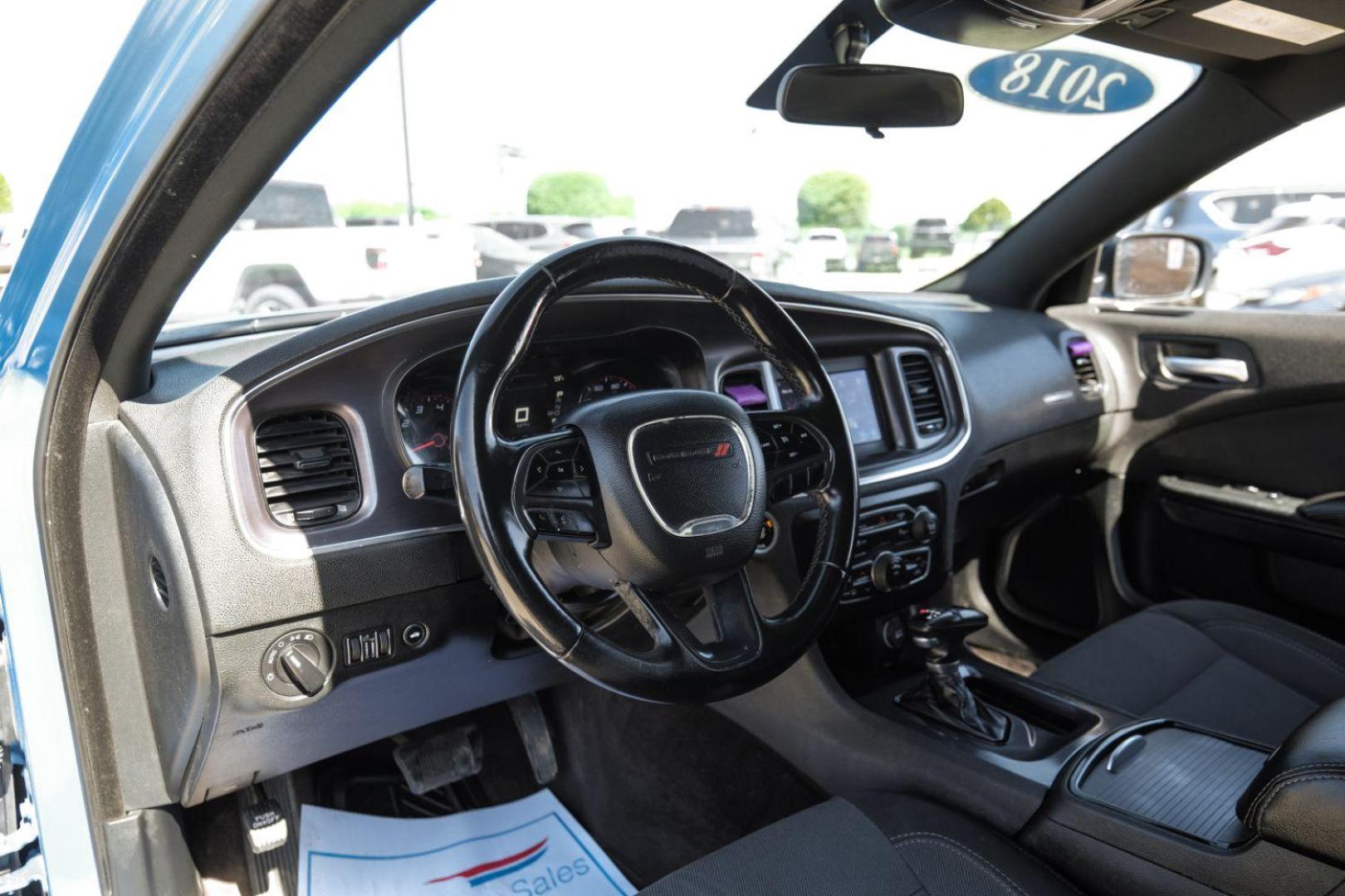 2018 BLUE Dodge Charger SXT (2C3CDXBG0JH) with an 3.6L V6 DOHC 24V engine, 8-Speed Automatic transmission, located at 2401 E Main St., Grand Prairie, TX, 75050, (972) 262-4440, 32.748981, -96.969643 - Photo#2