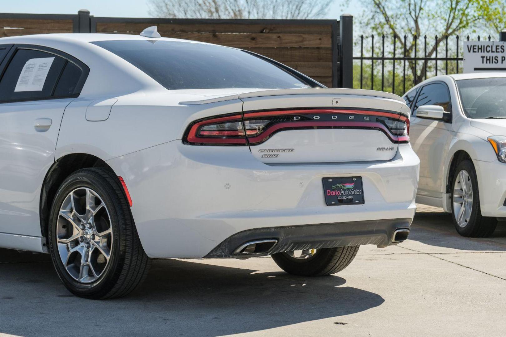 2015 White Dodge Charger SXT AWD (2C3CDXJG9FH) with an 3.6L V6 DOHC 24V engine, 8-Speed Automatic transmission, located at 2401 E Main St., Grand Prairie, TX, 75050, (972) 262-4440, 32.748981, -96.969643 - Photo#14