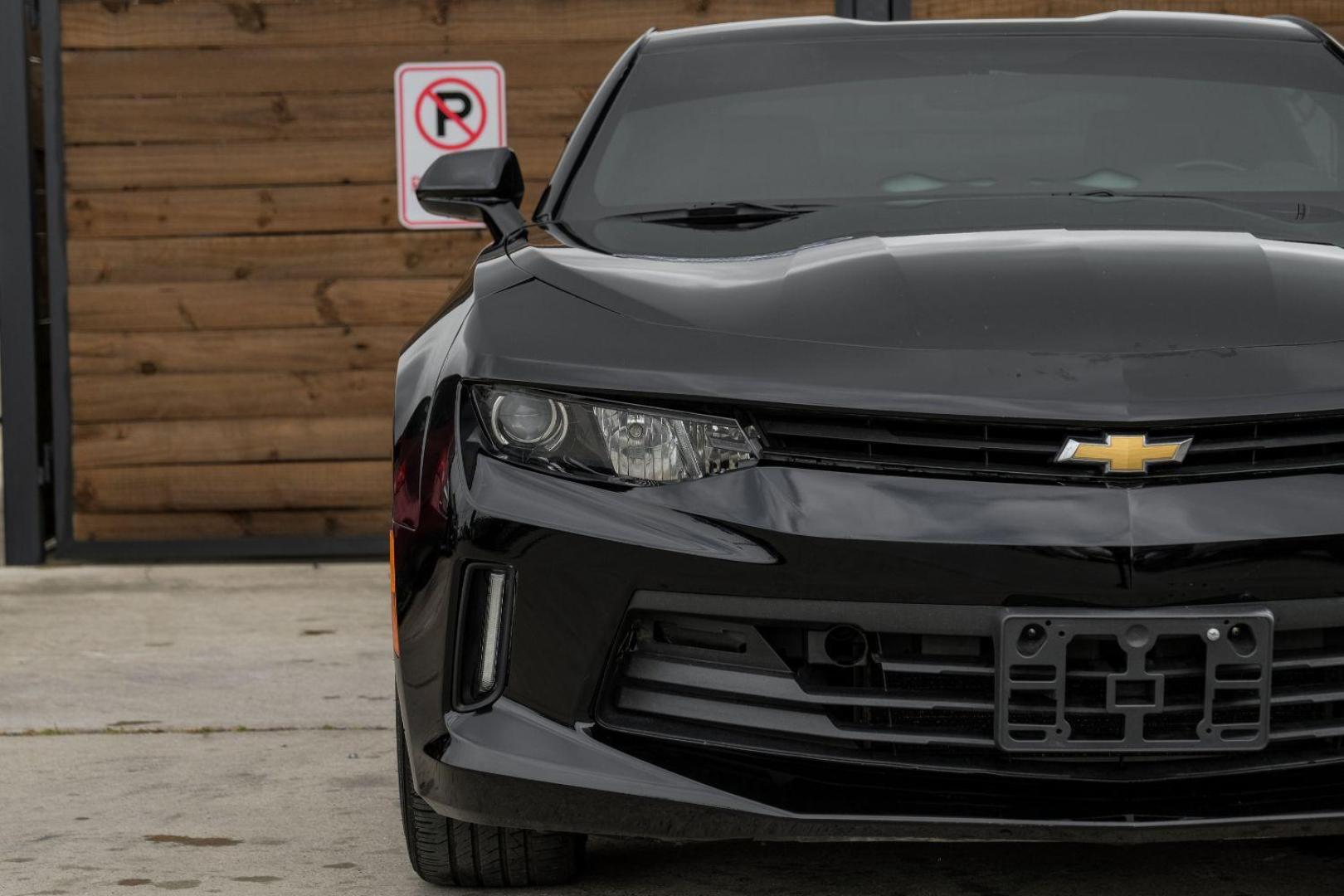 2017 BLACK Chevrolet Camaro 1LT Coupe (1G1FA1RX4H0) with an 2.0L L4 DOHC 16V TURBO engine, 6-Speed Manual transmission, located at 2401 E Main St., Grand Prairie, TX, 75050, (972) 262-4440, 32.748981, -96.969643 - Photo#44