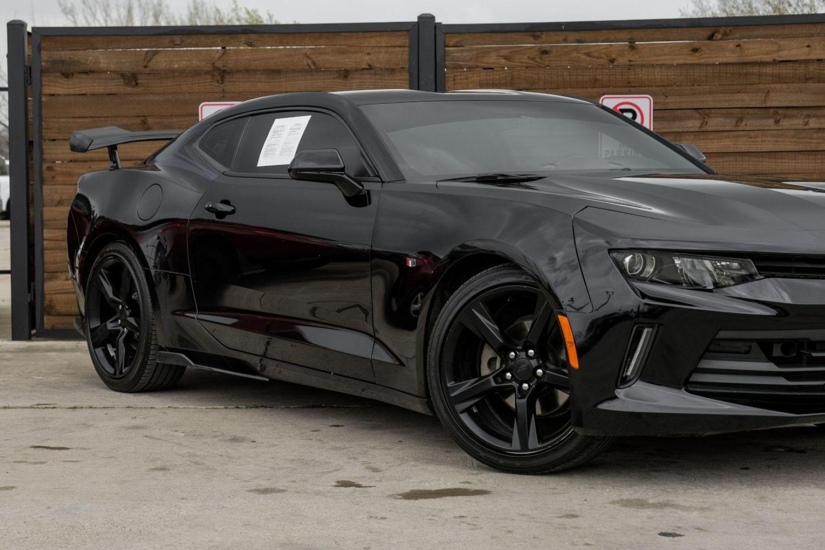 2017 BLACK Chevrolet Camaro 1LT Coupe (1G1FA1RX4H0) with an 2.0L L4 DOHC 16V TURBO engine, 6-Speed Manual transmission, located at 2401 E Main St., Grand Prairie, TX, 75050, (972) 262-4440, 32.748981, -96.969643 - Photo#6