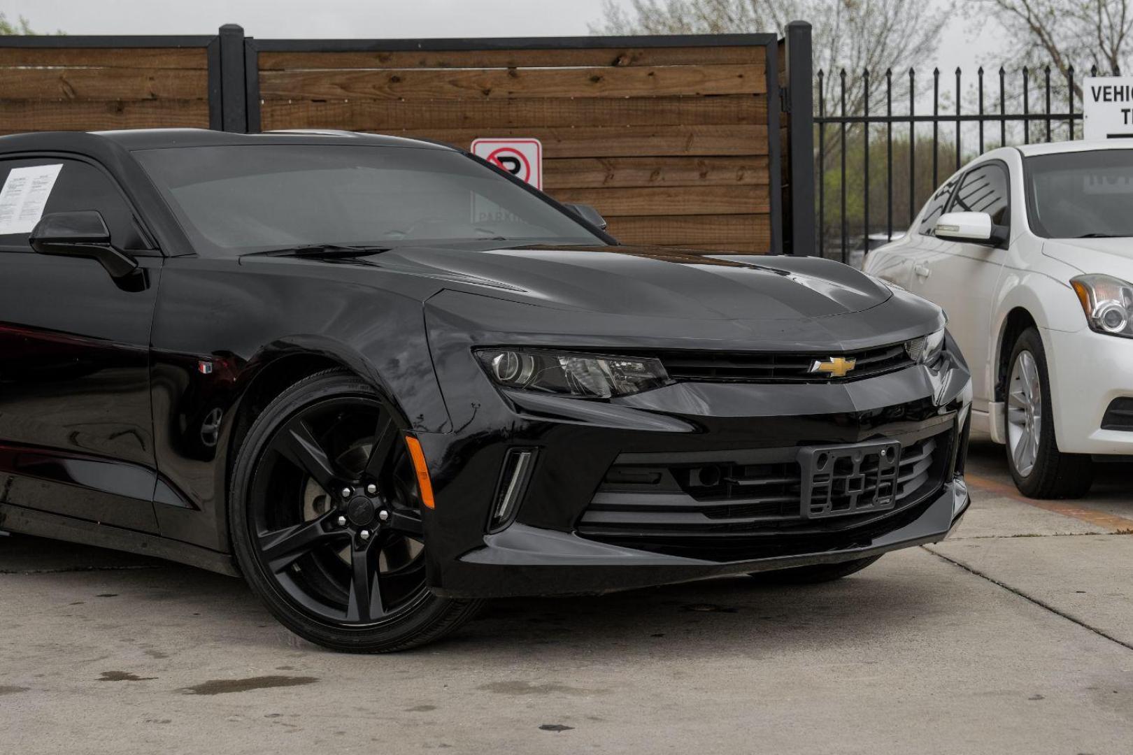 2017 BLACK Chevrolet Camaro 1LT Coupe (1G1FA1RX4H0) with an 2.0L L4 DOHC 16V TURBO engine, 6-Speed Manual transmission, located at 2401 E Main St., Grand Prairie, TX, 75050, (972) 262-4440, 32.748981, -96.969643 - Photo#7