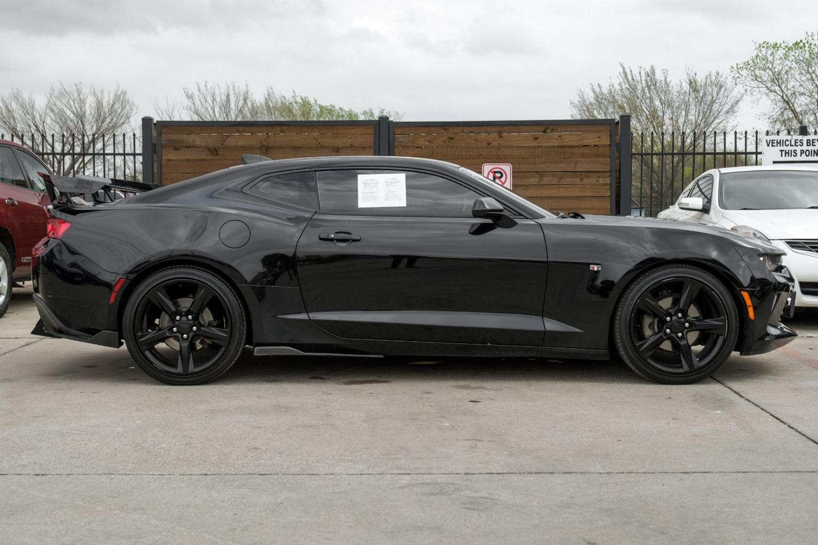 2017 BLACK Chevrolet Camaro 1LT Coupe (1G1FA1RX4H0) with an 2.0L L4 DOHC 16V TURBO engine, 6-Speed Manual transmission, located at 2401 E Main St., Grand Prairie, TX, 75050, (972) 262-4440, 32.748981, -96.969643 - Photo#8