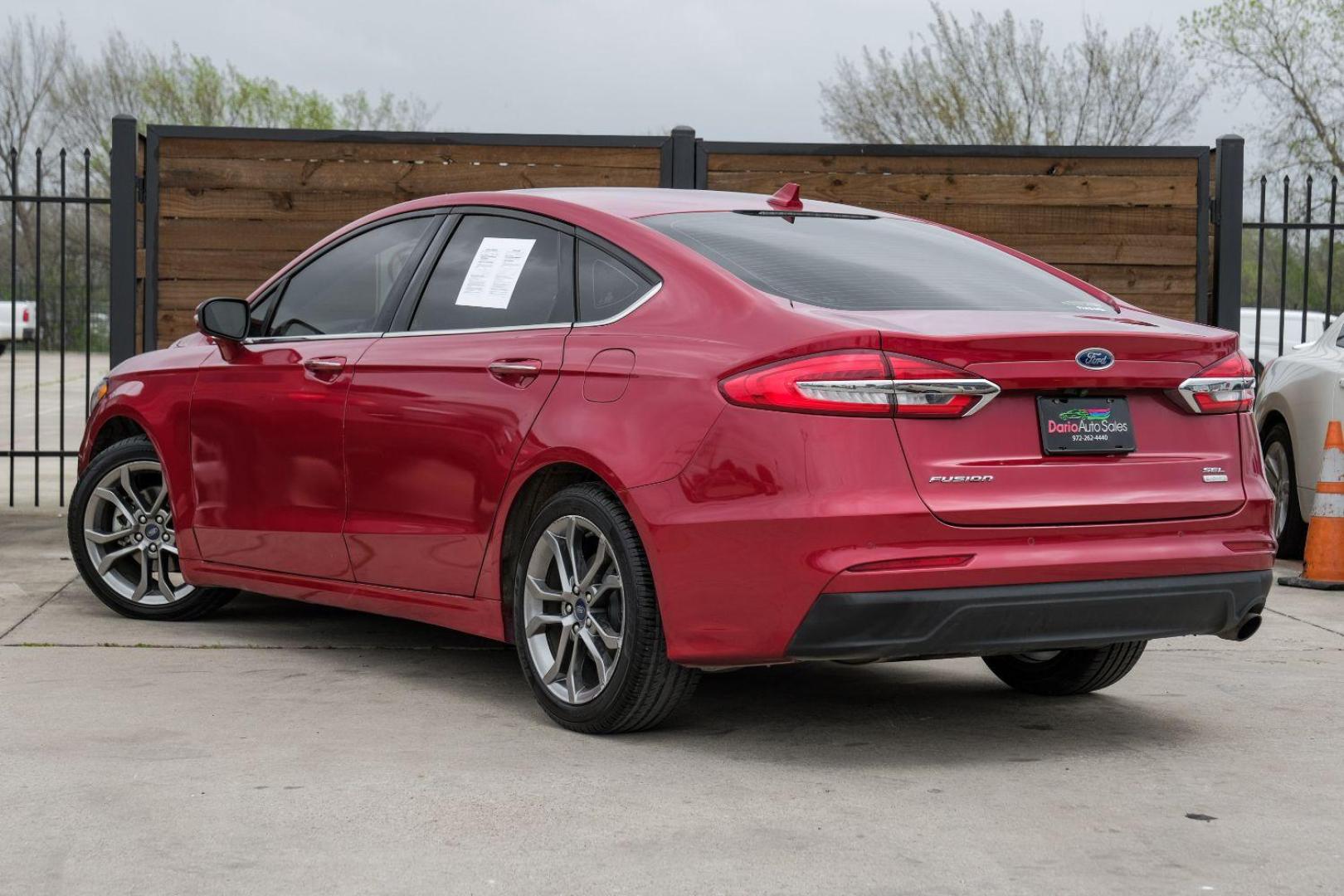 2020 Red Ford Fusion SEL (3FA6P0CD1LR) with an 1.5L L4 DOHC 16V engine, 6-Speed Automatic transmission, located at 2401 E Main St., Grand Prairie, TX, 75050, (972) 262-4440, 32.748981, -96.969643 - Photo#11