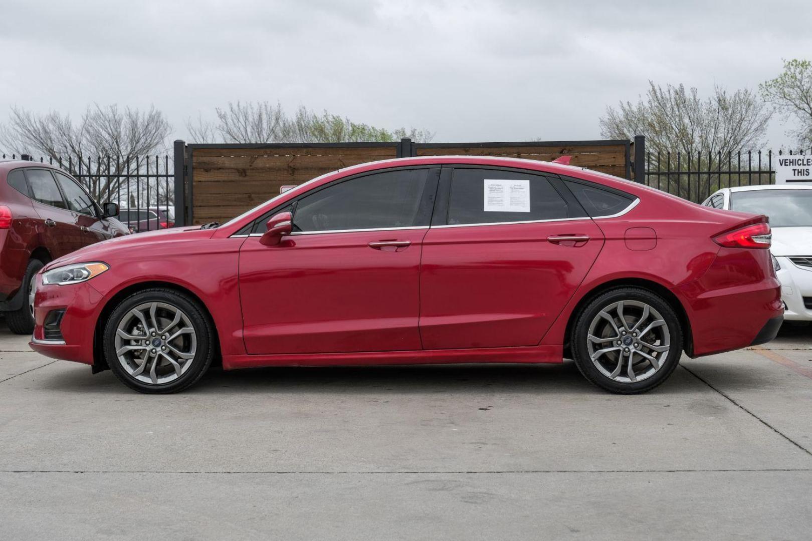 2020 Red Ford Fusion SEL (3FA6P0CD1LR) with an 1.5L L4 DOHC 16V engine, 6-Speed Automatic transmission, located at 2401 E Main St., Grand Prairie, TX, 75050, (972) 262-4440, 32.748981, -96.969643 - Photo#14