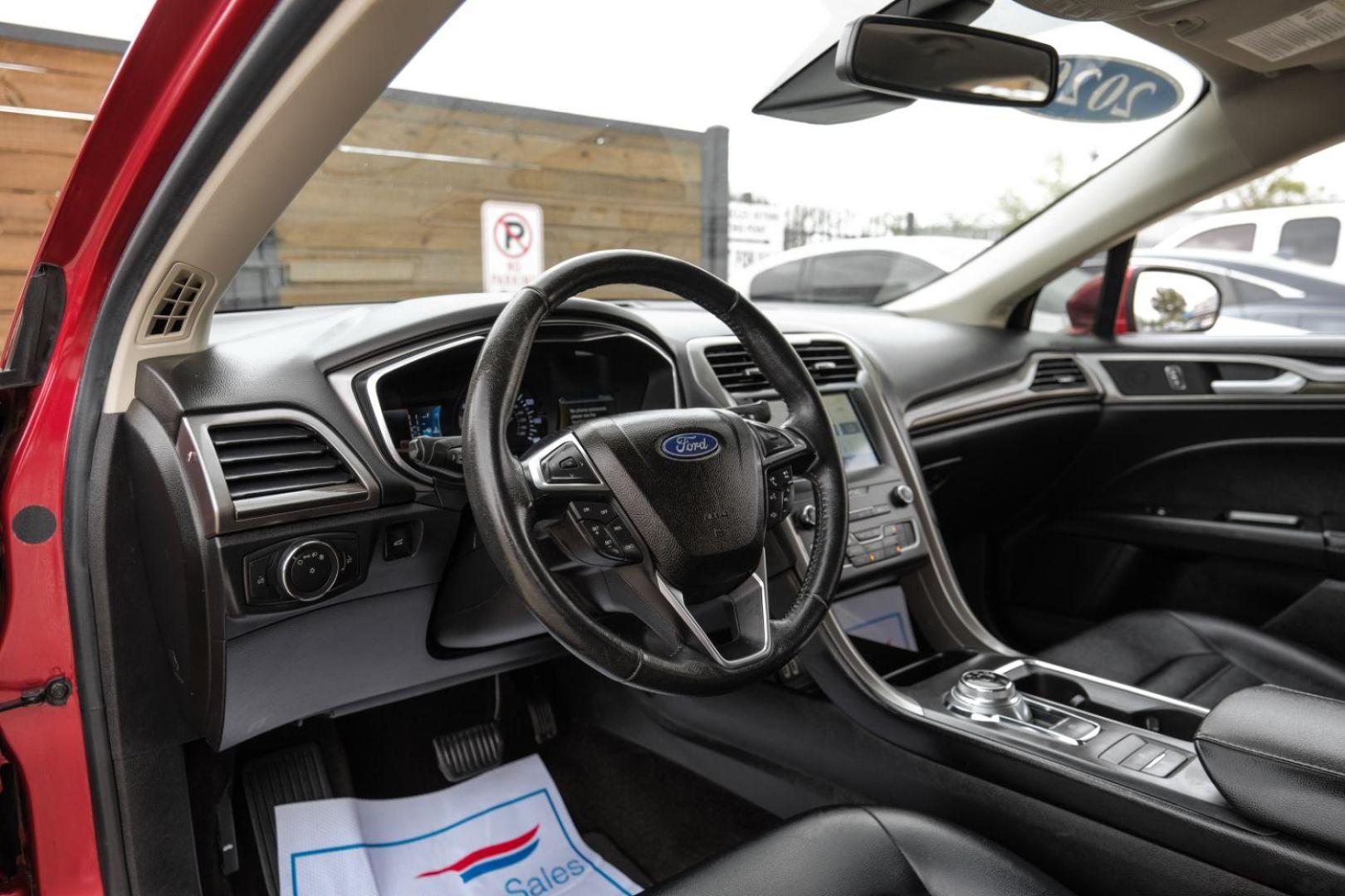 2020 Red Ford Fusion SEL (3FA6P0CD1LR) with an 1.5L L4 DOHC 16V engine, 6-Speed Automatic transmission, located at 2401 E Main St., Grand Prairie, TX, 75050, (972) 262-4440, 32.748981, -96.969643 - Photo#2