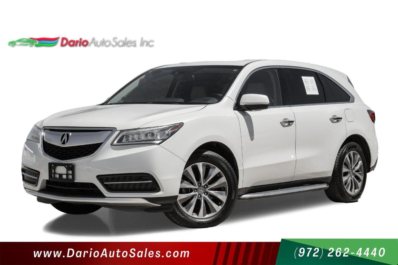 2014 WHITE Acura MDX SH-AWD 6-Spd AT w/Tech Package (5FRYD4H44EB) with an 3.5L V6 SOHC 24V engine, 6-Speed Automatic transmission, located at 2401 E Main St., Grand Prairie, TX, 75050, (972) 262-4440, 32.748981, -96.969643 - Photo#0