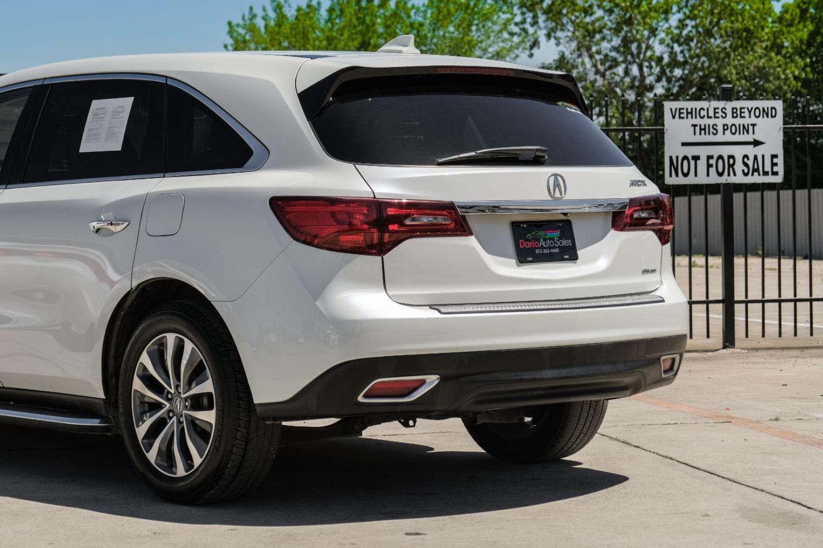 2014 WHITE Acura MDX SH-AWD 6-Spd AT w/Tech Package (5FRYD4H44EB) with an 3.5L V6 SOHC 24V engine, 6-Speed Automatic transmission, located at 2401 E Main St., Grand Prairie, TX, 75050, (972) 262-4440, 32.748981, -96.969643 - Photo#14