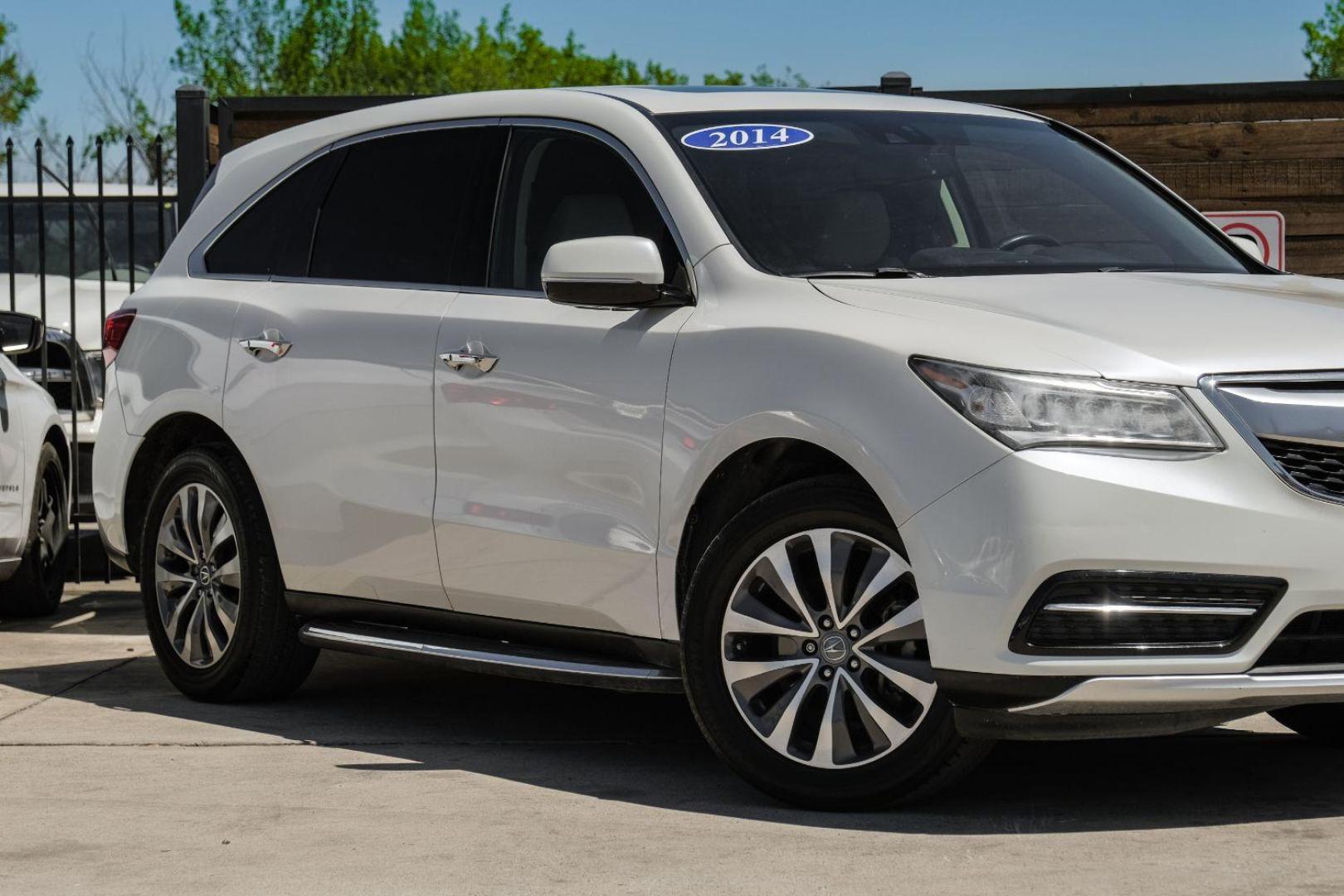 2014 WHITE Acura MDX SH-AWD 6-Spd AT w/Tech Package (5FRYD4H44EB) with an 3.5L V6 SOHC 24V engine, 6-Speed Automatic transmission, located at 2401 E Main St., Grand Prairie, TX, 75050, (972) 262-4440, 32.748981, -96.969643 - Photo#7