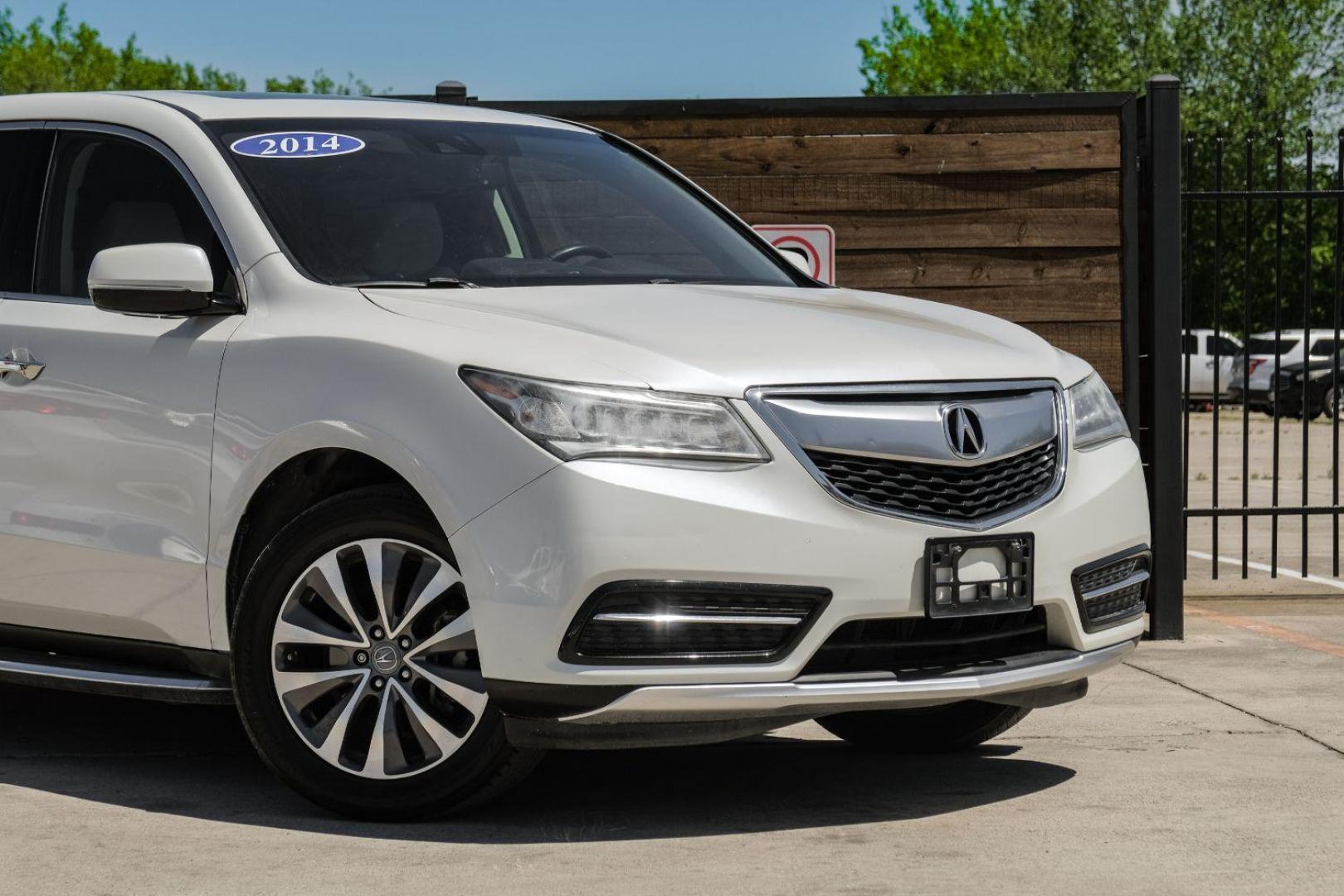 2014 WHITE Acura MDX SH-AWD 6-Spd AT w/Tech Package (5FRYD4H44EB) with an 3.5L V6 SOHC 24V engine, 6-Speed Automatic transmission, located at 2401 E Main St., Grand Prairie, TX, 75050, (972) 262-4440, 32.748981, -96.969643 - Photo#8