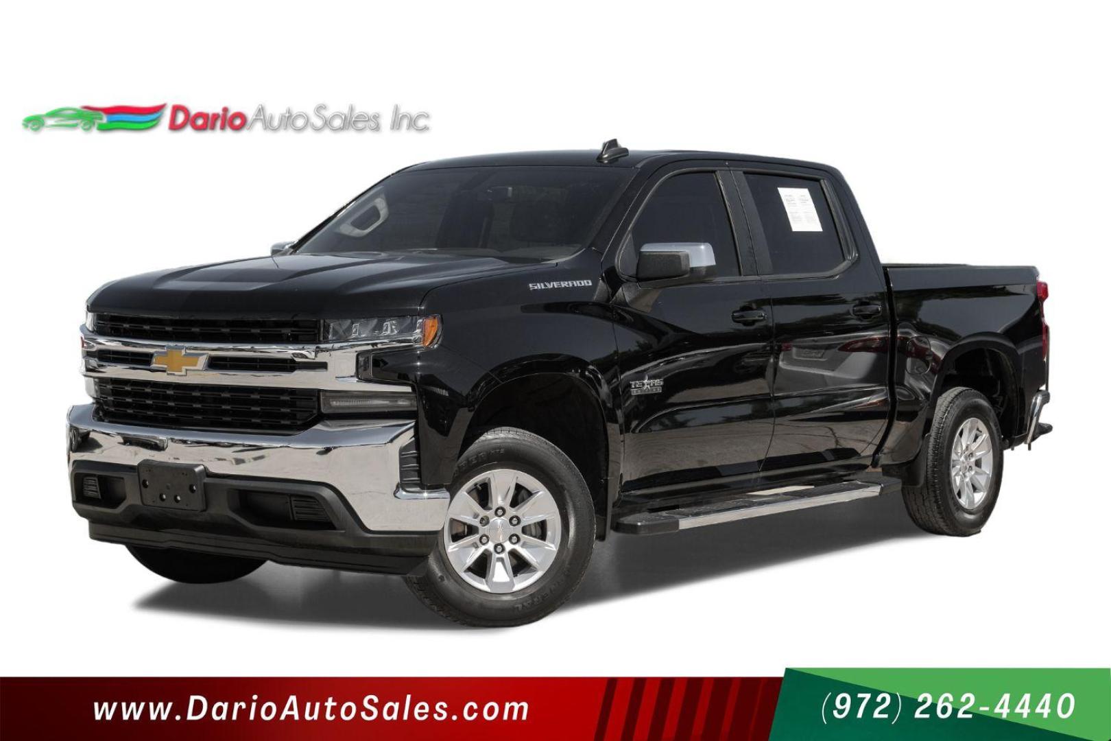 2019 BLACK Chevrolet Silverado 1500 LT Crew Cab 2WD (1GCPWCED0KZ) with an 5.3L V8 OHV 16V engine, 6-Speed Automatic transmission, located at 2401 E Main St., Grand Prairie, TX, 75050, (972) 262-4440, 32.748981, -96.969643 - Photo#0