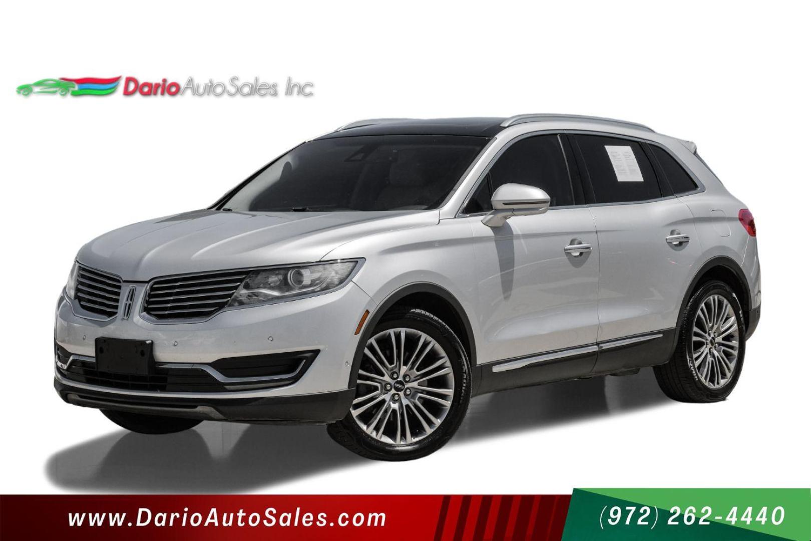 2016 SILVER Lincoln MKX Reserve (2LMPJ6LR4GB) with an 3.7L V6 DOHC 24V engine, 6-Speed Automatic transmission, located at 2401 E Main St., Grand Prairie, TX, 75050, (972) 262-4440, 32.748981, -96.969643 - Photo#0