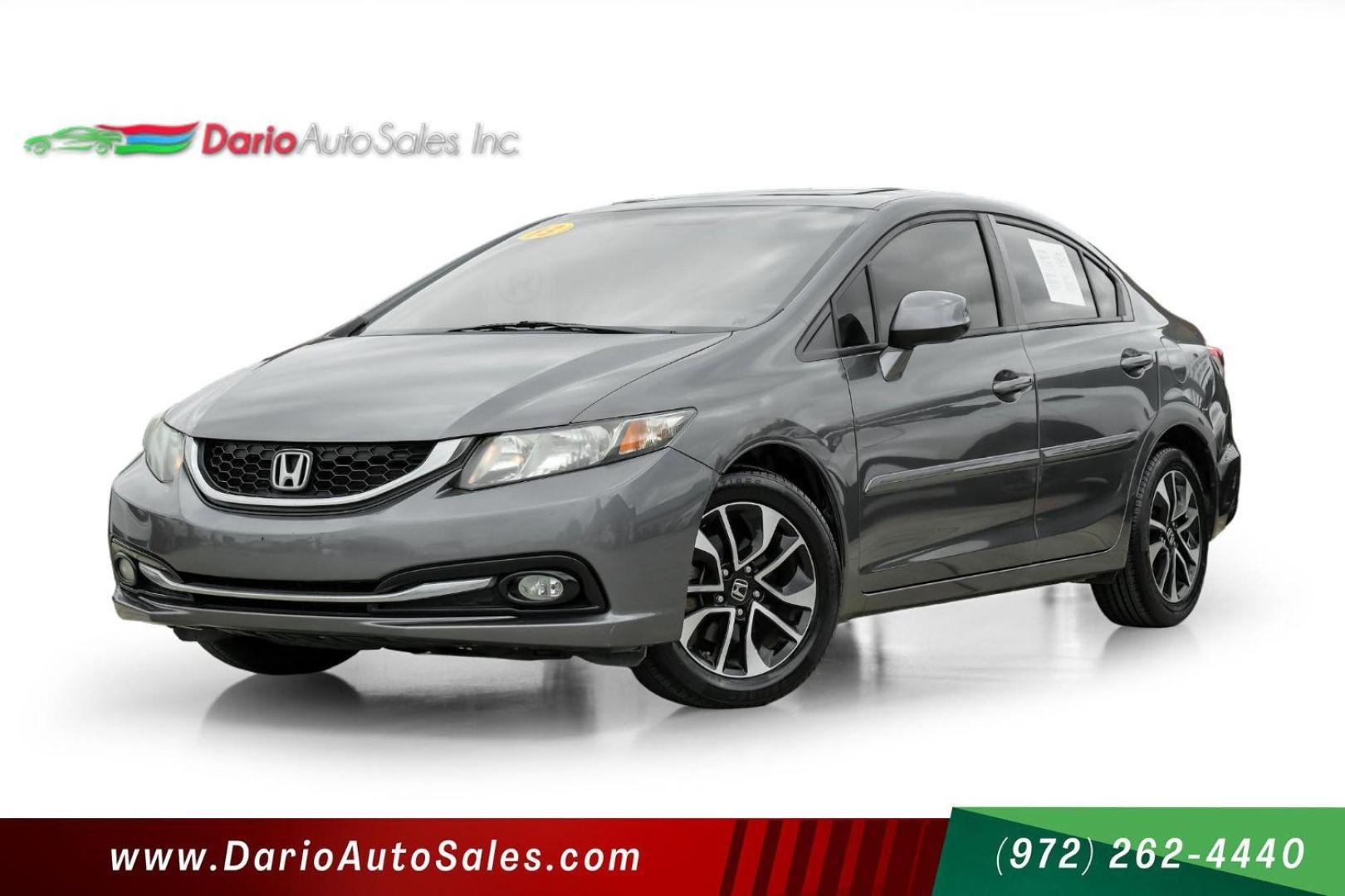 2013 Gray Honda Civic EX-L Sedan 5-Speed AT (19XFB2F93DE) with an 1.8L L4 SOHC 16V engine, 5-Speed Automatic transmission, located at 2401 E Main St., Grand Prairie, TX, 75050, (972) 262-4440, 32.748981, -96.969643 - Photo#0