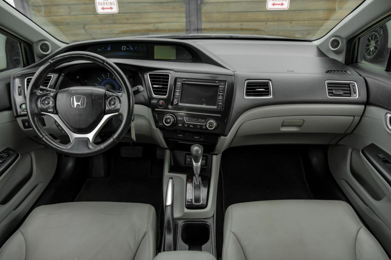 2013 Gray Honda Civic EX-L Sedan 5-Speed AT (19XFB2F93DE) with an 1.8L L4 SOHC 16V engine, 5-Speed Automatic transmission, located at 2401 E Main St., Grand Prairie, TX, 75050, (972) 262-4440, 32.748981, -96.969643 - Photo#21