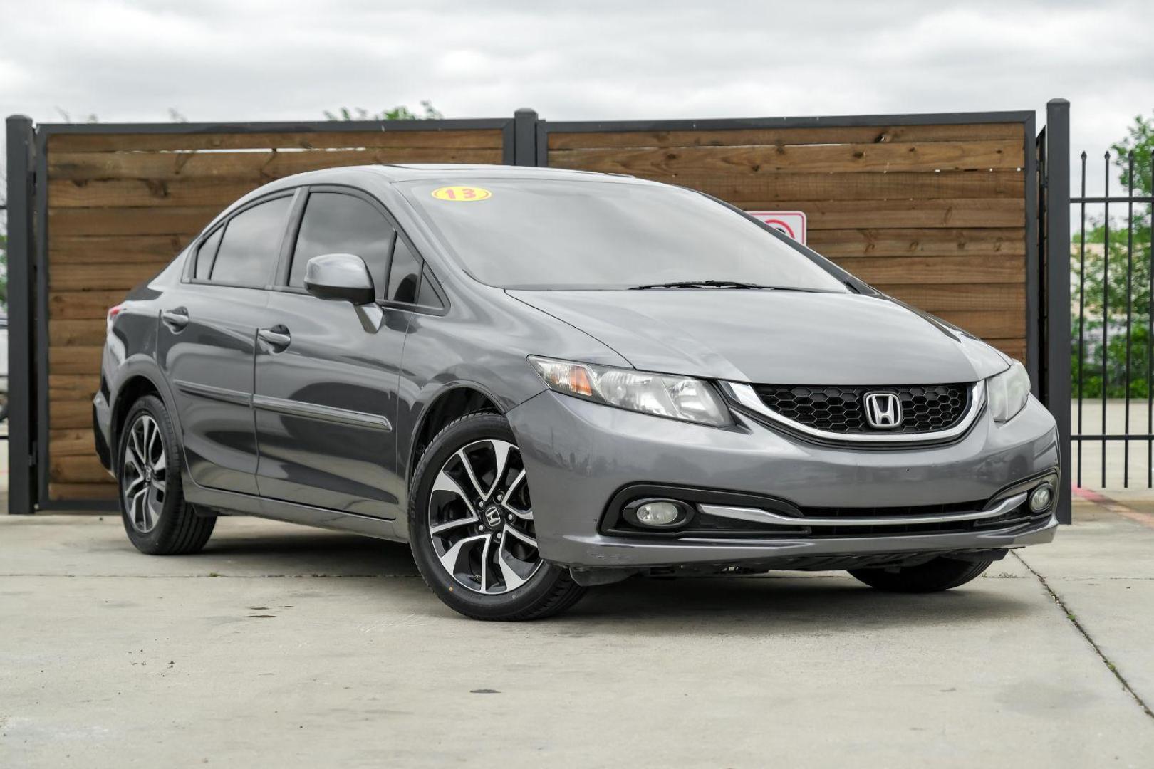 2013 Gray Honda Civic EX-L Sedan 5-Speed AT (19XFB2F93DE) with an 1.8L L4 SOHC 16V engine, 5-Speed Automatic transmission, located at 2401 E Main St., Grand Prairie, TX, 75050, (972) 262-4440, 32.748981, -96.969643 - Photo#8