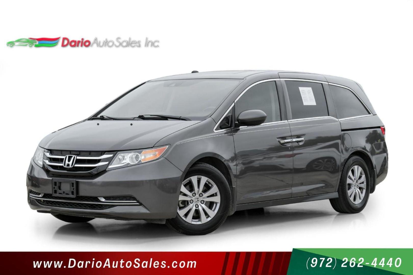 2016 GRAY Honda Odyssey EX-L w/Navigation (5FNRL5H62GB) with an 3.5L V6 SOHC 24V engine, 6-Speed Automatic transmission, located at 2401 E Main St., Grand Prairie, TX, 75050, (972) 262-4440, 32.748981, -96.969643 - Photo#0